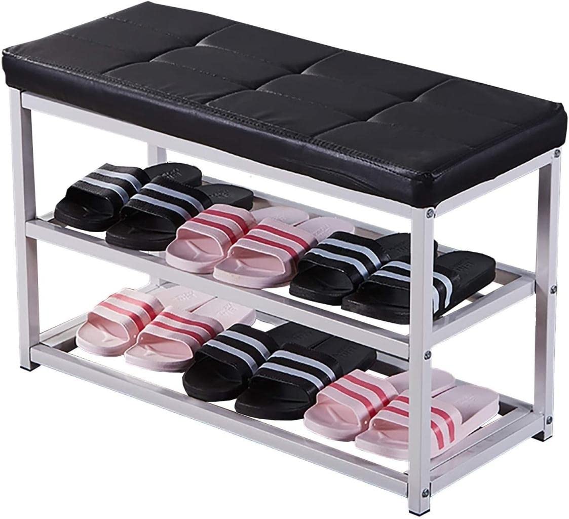 Multi-Purpose Storage Ottoman Bench with Shoe Rack - Entryway, Dormitory & Living Room Furniture (70x30x45cm, Rectangular Low Stool, Color F) - Perfect for Small Spaces, Shoe Storage & Extra Seating