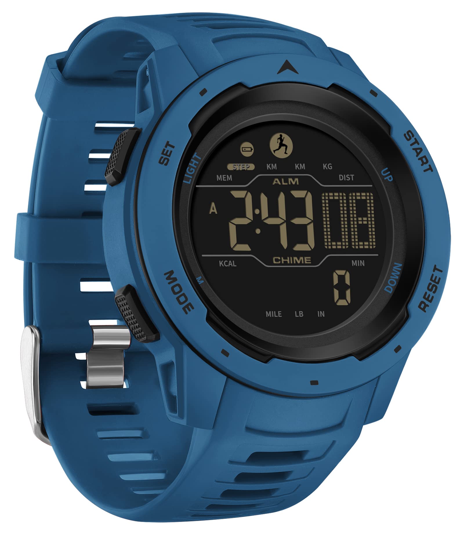 Findtime Men's Digital Sports Watch - Waterproof Military Watch with Step Counter, Calorie Tracker, Stopwatch, Alarm & LED Backlight | Perfect for Running, Gym Workouts & Outdoor Activities