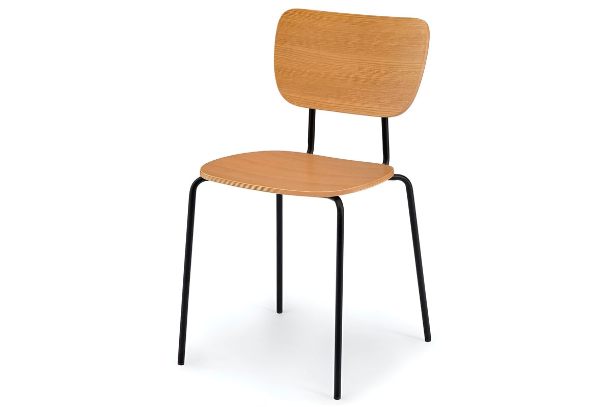 MS Hospitality Sallie Chair - Modern Dining Chair with Upholstered Seat & Metal Legs - Perfect for Restaurants, Cafes & Home Dining Rooms