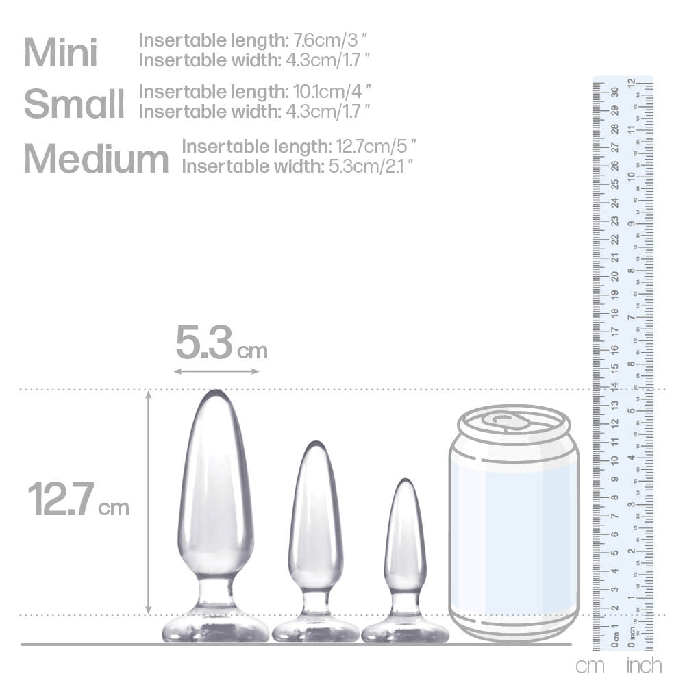 Jelly Rancher Anal Plug Trainer Kit - 3 Size Butt Plug Set for Beginners, Soft Silicone Anal Training Kit with Tapered Design for Comfortable Stretching | Perfect for Couples Play & Solo Exploration