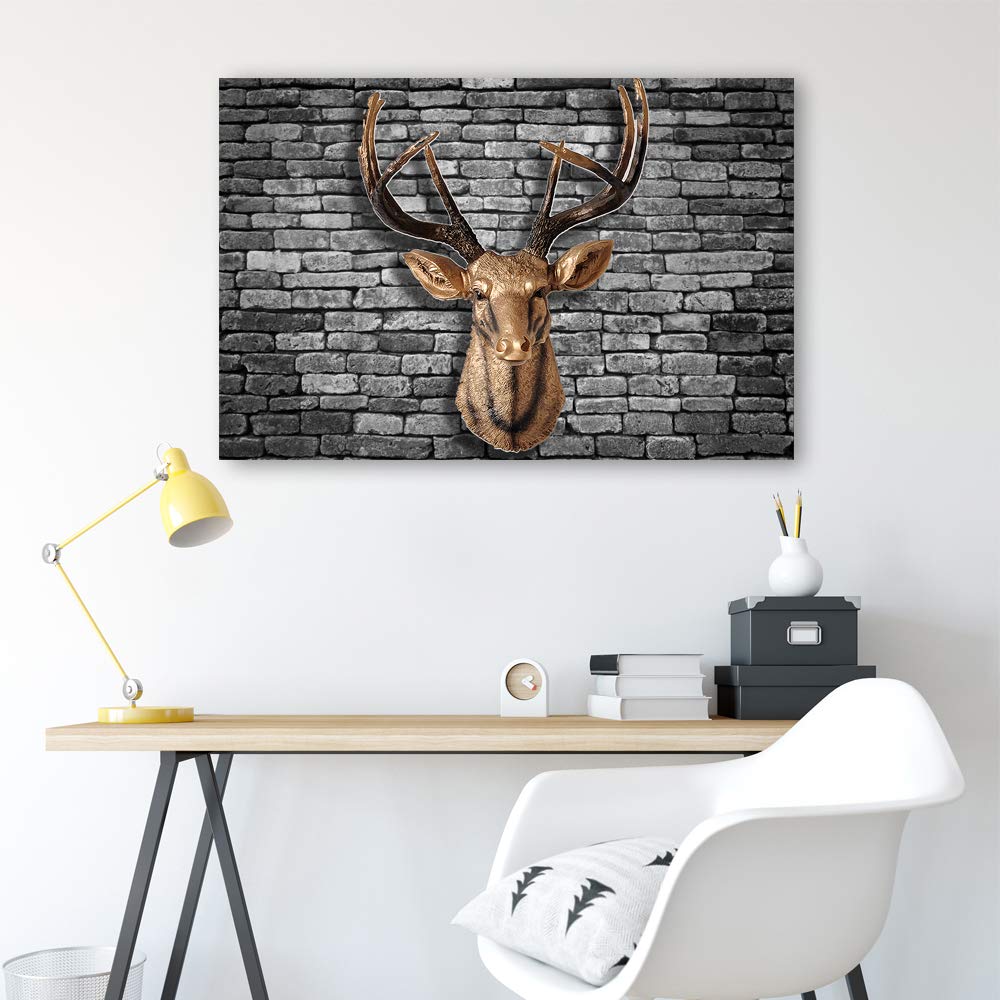 Wall26 Canvas Wall Art - Deer Animal Horn Giclee Painting for Home Decoration, Perfect for Bedroom, Living Room, and House Art - 12x18 Inches
