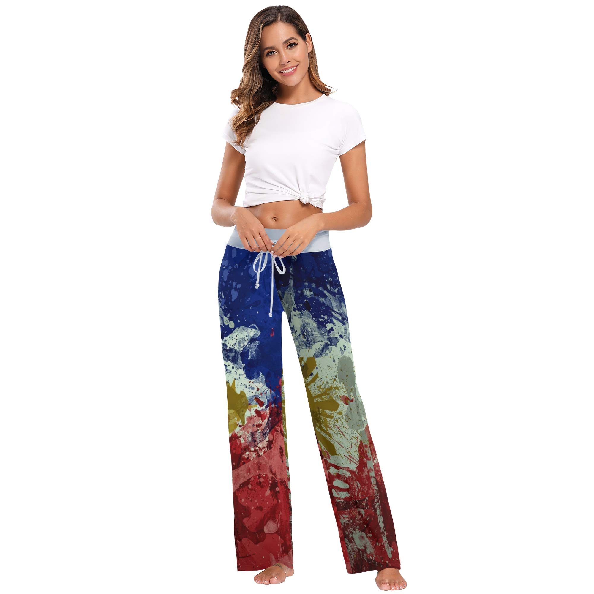 Women's High Waist Palazzo Pajama Pants - Soft Lounge Leggings with Drawstring Waist for Sleep & Relaxation | Comfortable Wide Leg Yoga Pants for Home, Travel & Casual Wear