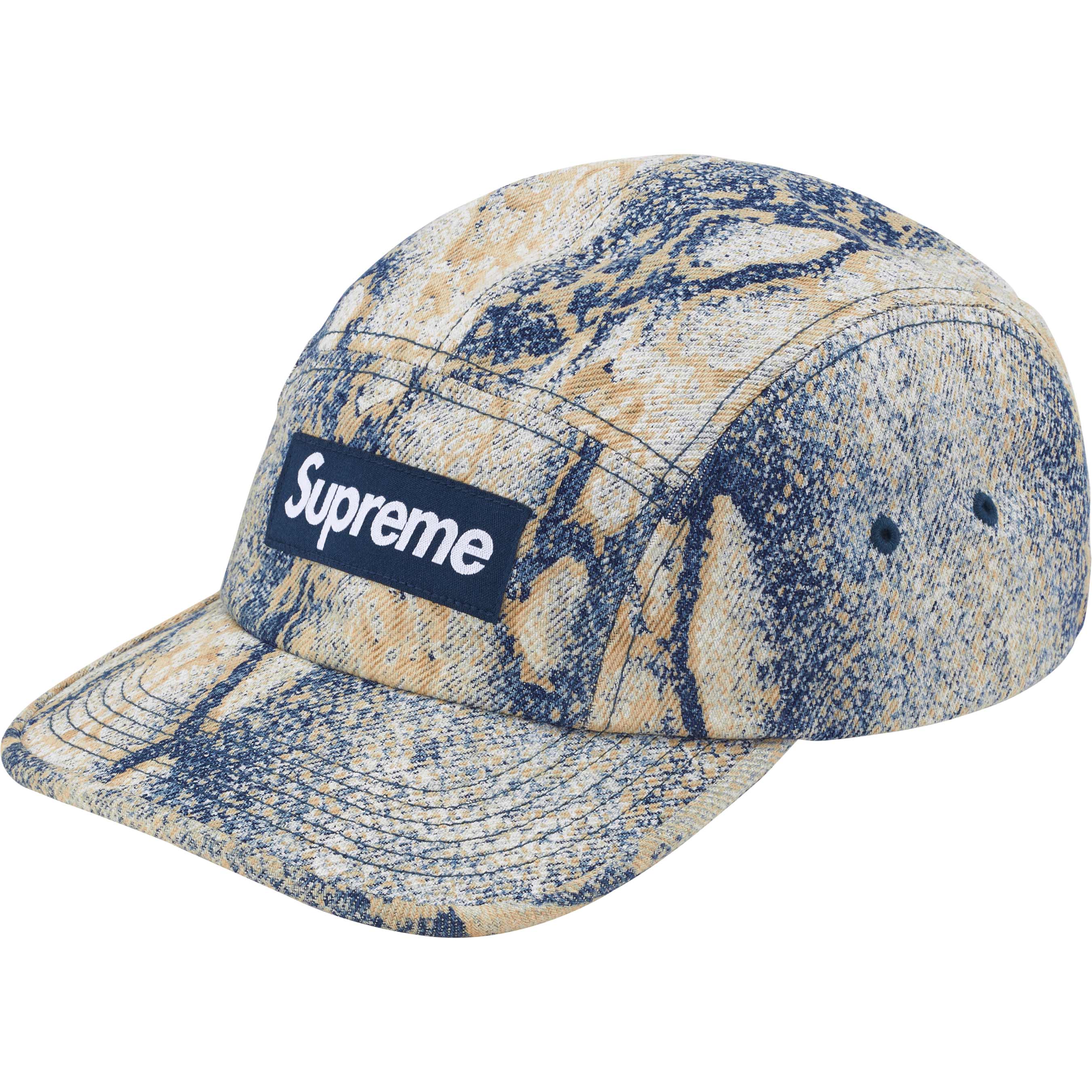 Supreme 24FW Denim Camp Cap - Stylish Unisex Baseball Hat for Streetwear & Outdoor Activities
