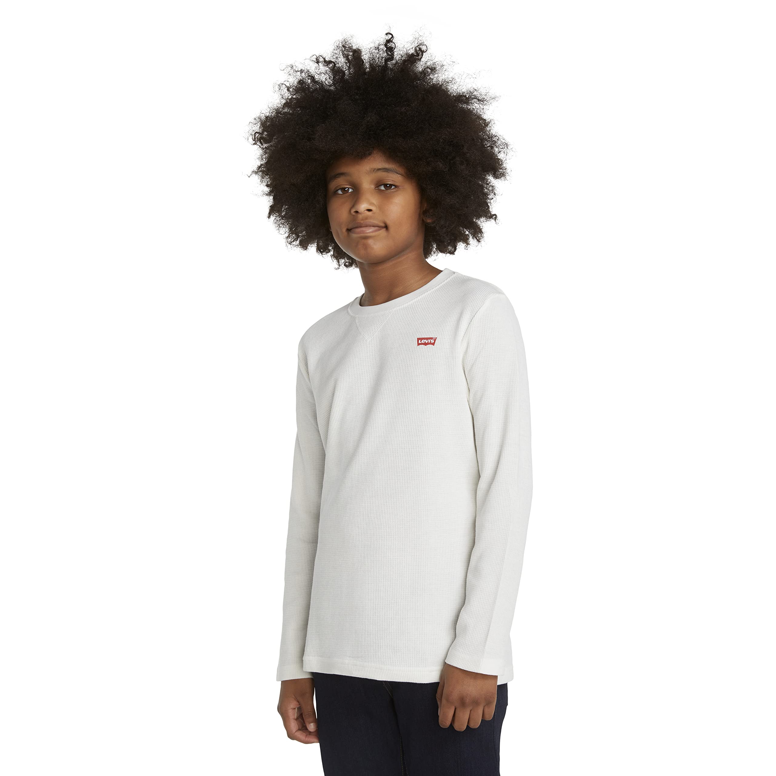 Levi's Boys' Long Sleeve Thermal Waffle Knit Shirt - Warm Winter Layering Top for Kids | School, Outdoor & Casual Wear