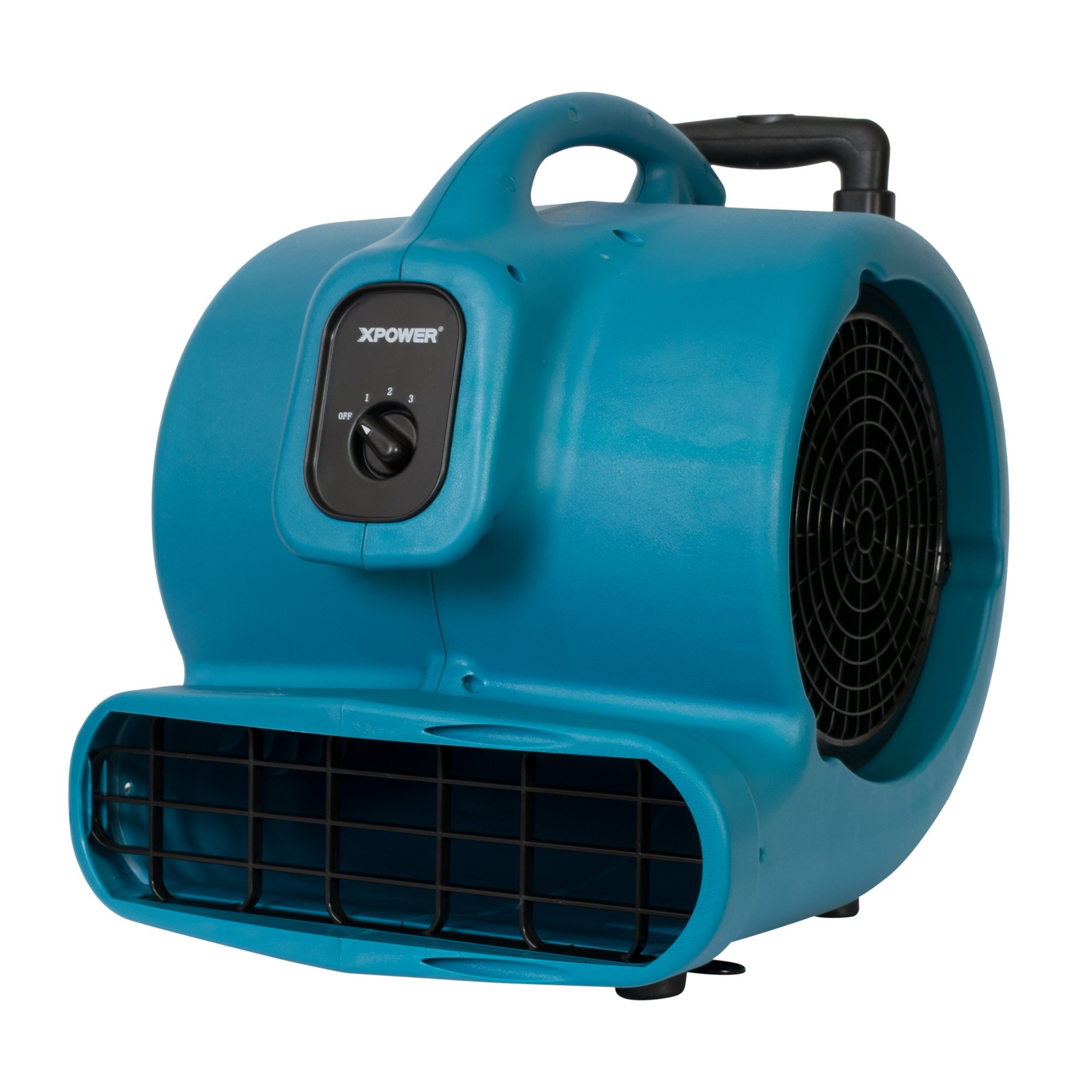 XPOWER X-830H Pro 1 HP 3600 CFM Centrifugal Air Mover - Heavy Duty Carpet Dryer & Floor Blower Fan with Telescopic Handle & Wheels - Ideal for Water Damage Restoration, Janitorial Services, Plumbing, and Home Use - Perfect for Basement Drying, Flood Cleanup & Construction Sites