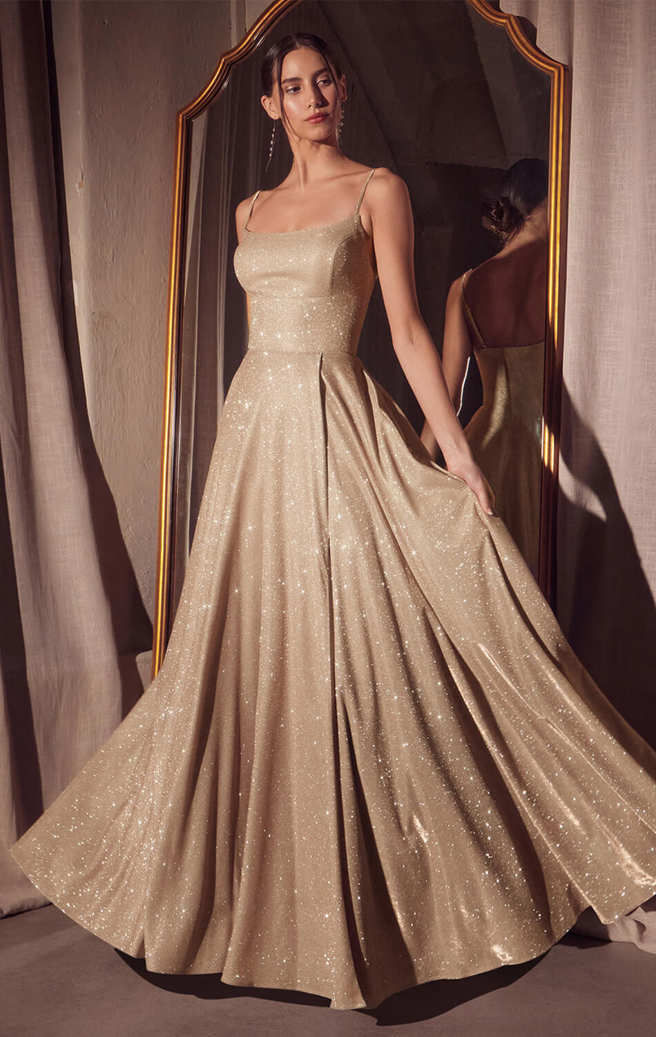 Eileen Gown - Sparkling A-Line Long Evening Dress for Women | Elegant Prom, Wedding, Party & Formal Occasions