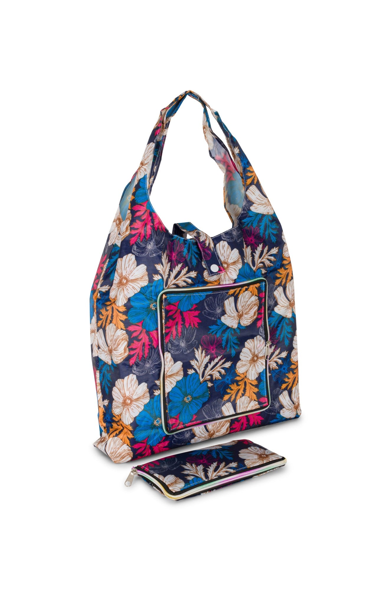 Foldable Shopping Bag - Blue Tropics Design | Reusable & Eco-Friendly Grocery Tote | Perfect for Groceries, Beach Trips & Travel | 0999A1