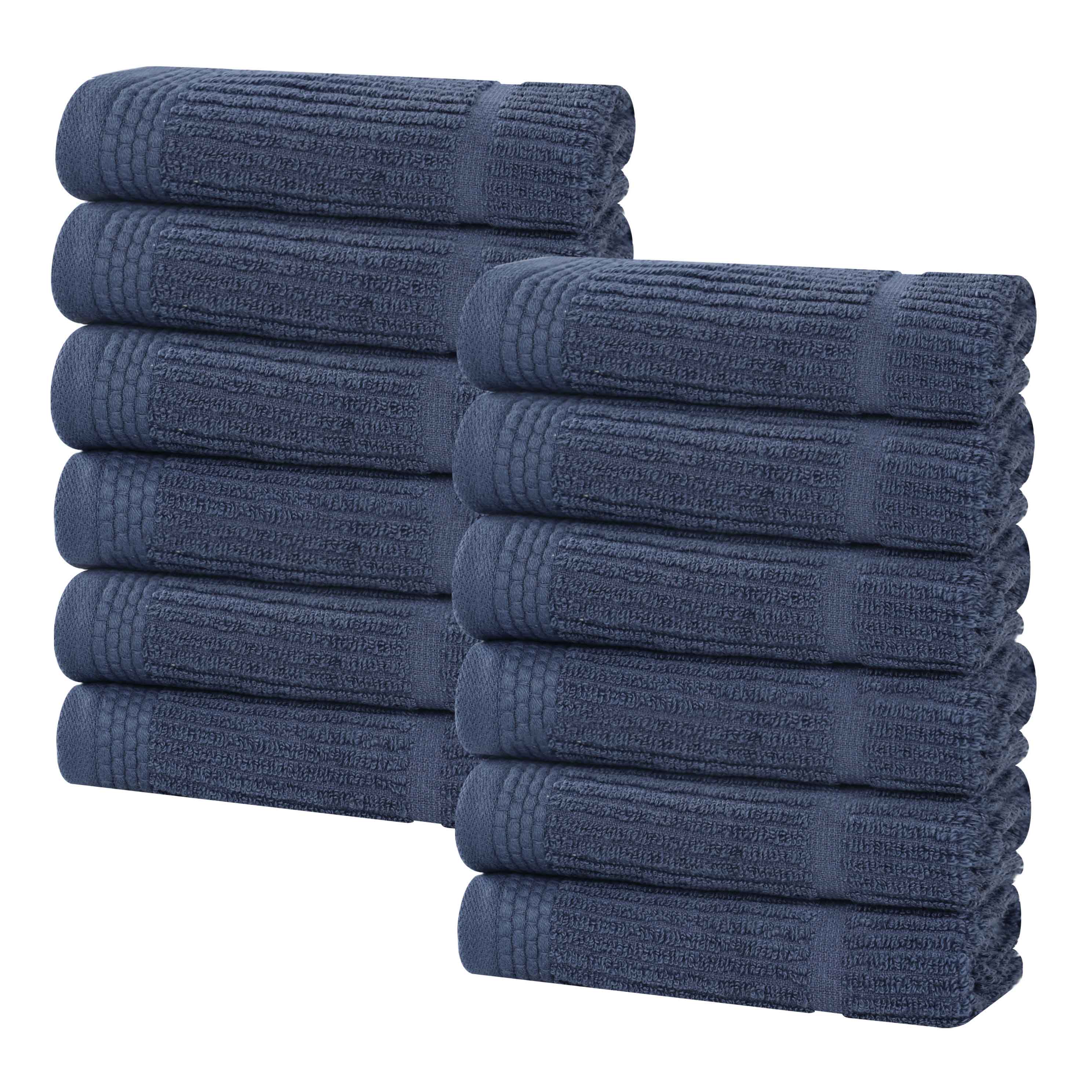Milo Smart Twist Cotton Solid Face Towels Washcloths - 12 Pack | Soft & Absorbent Bath Towels for Face & Body | Perfect for Gym, Spa, Travel & Daily Skincare Routine