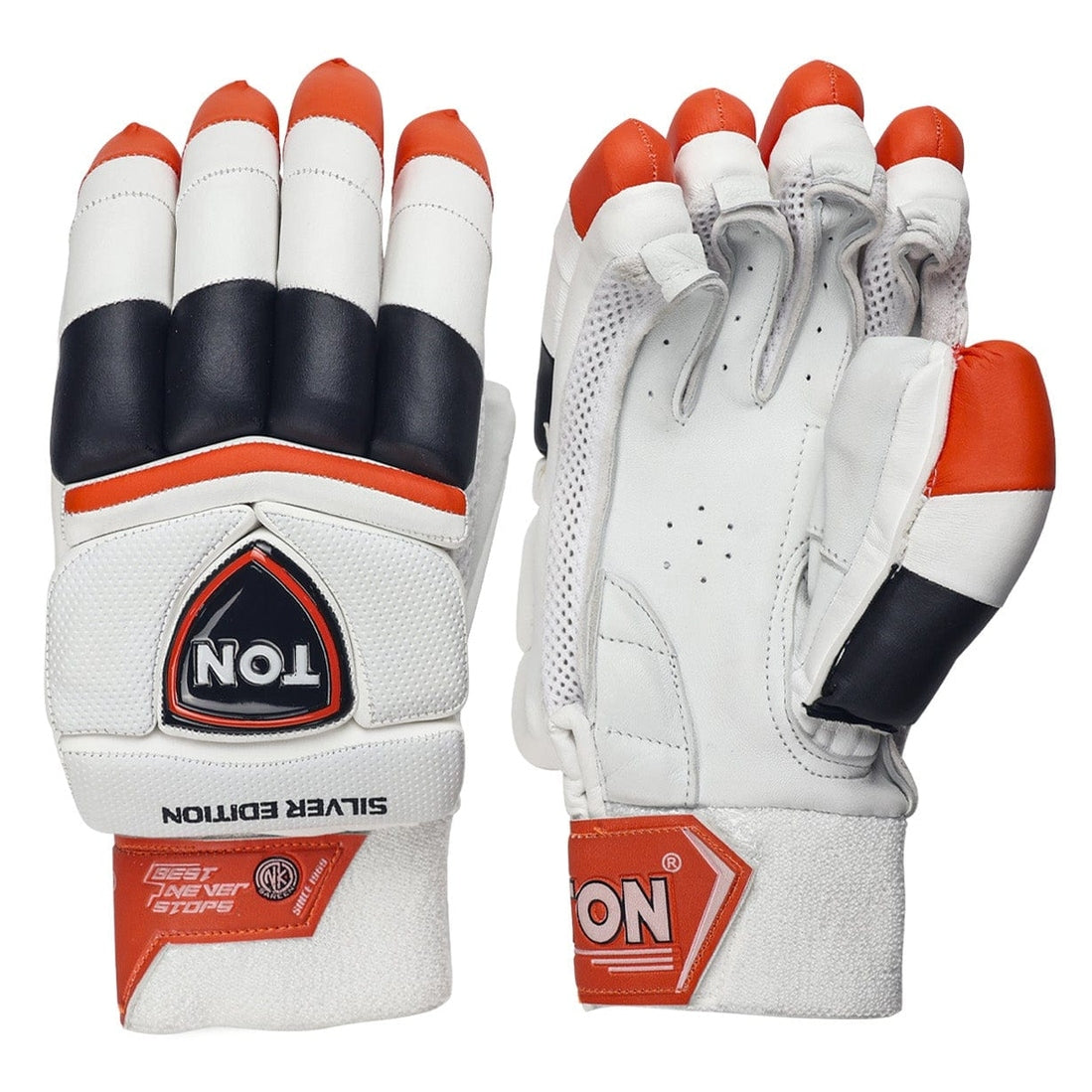 Premium SS Ton Silver Edition Cricket Batting Gloves for Adults - Lightweight & Protective - Perfect for Practice, Matches & Training Sessions