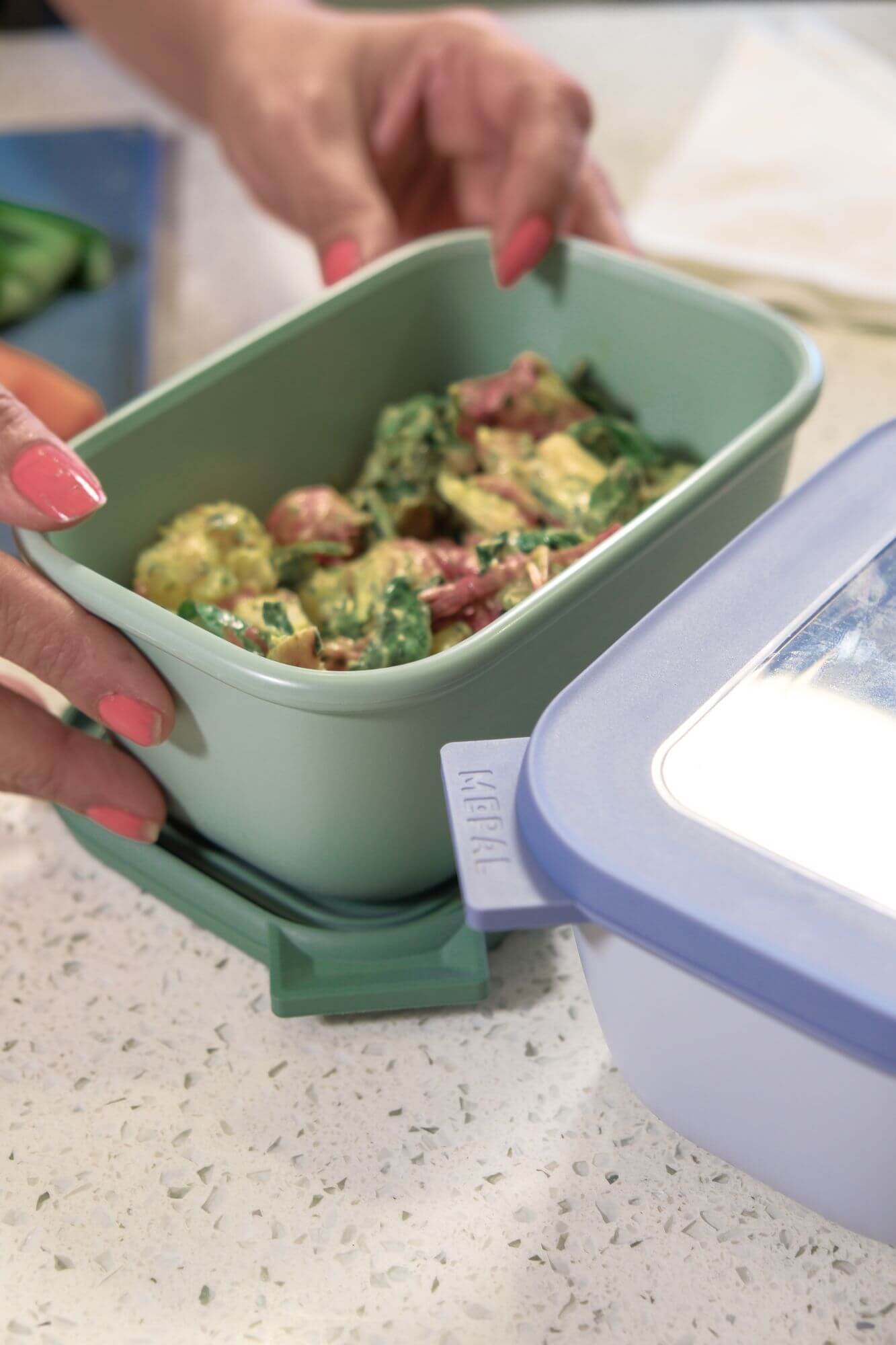 Cirqula 500mL Freezer Container Nordic Sage - Airtight Food Storage for Meal Prep, Leftovers & Freezing - Perfect for Home Kitchen & Office Lunch Storage