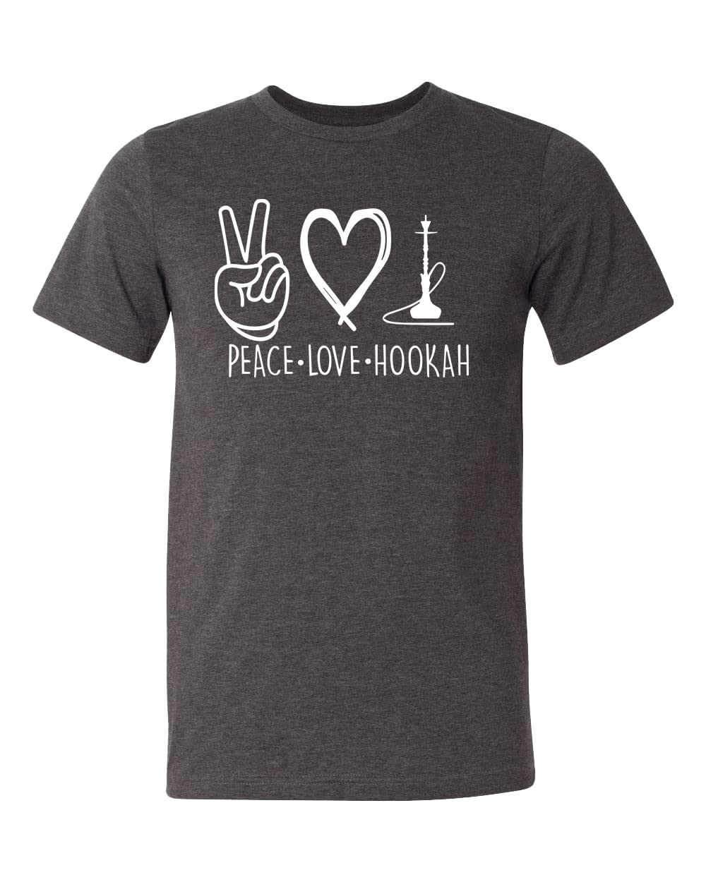 Trendy Hookah T-Shirts for Men & Women - Peace Love Hookah Design, Shisha Enthusiast Gift, Lounge Style Apparel - Perfect for Hookah Parties, Gifts & Casual Wear