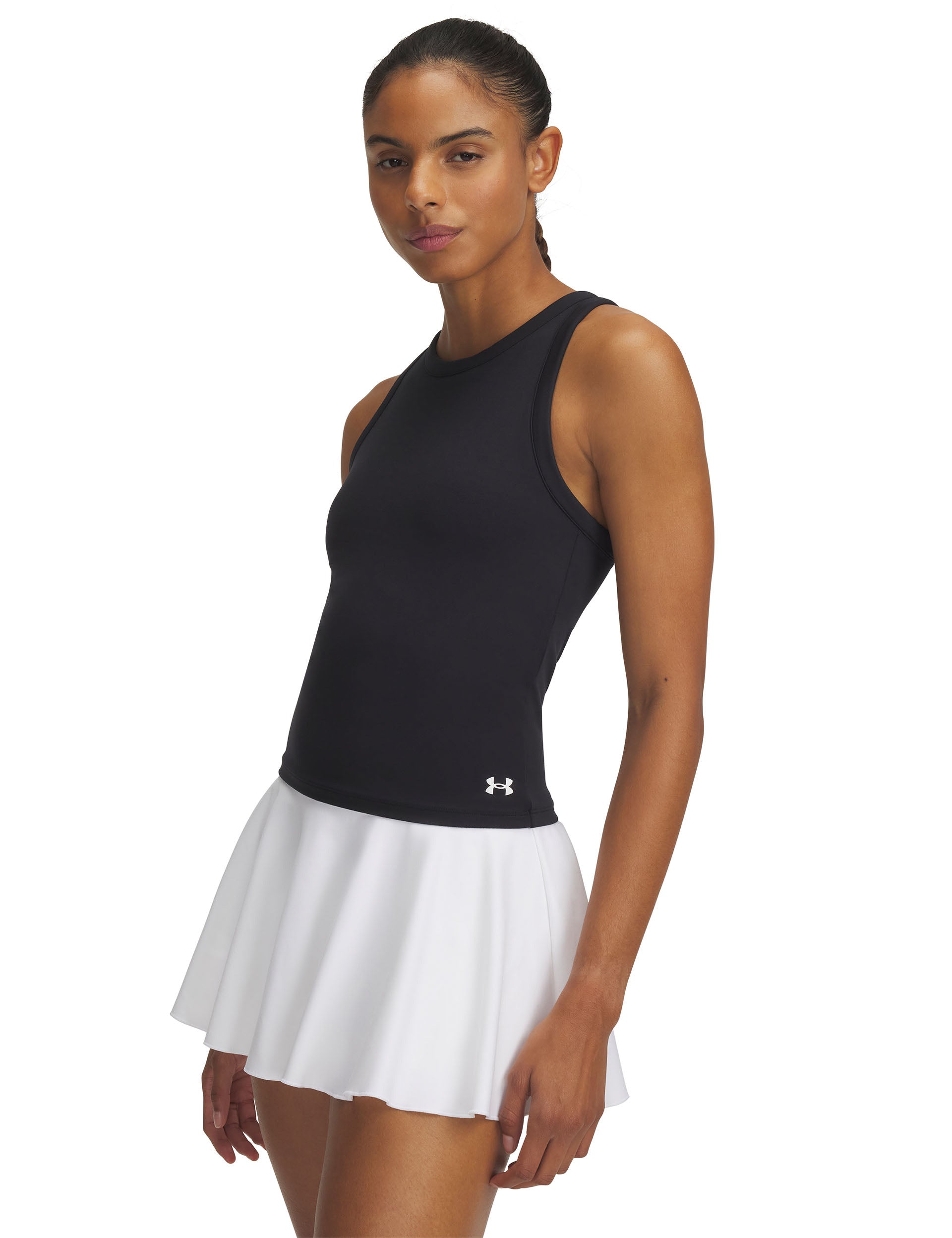 Motion High Neck Tank Top for Women - Black & White - Workout, Yoga, Gym & Casual Wear