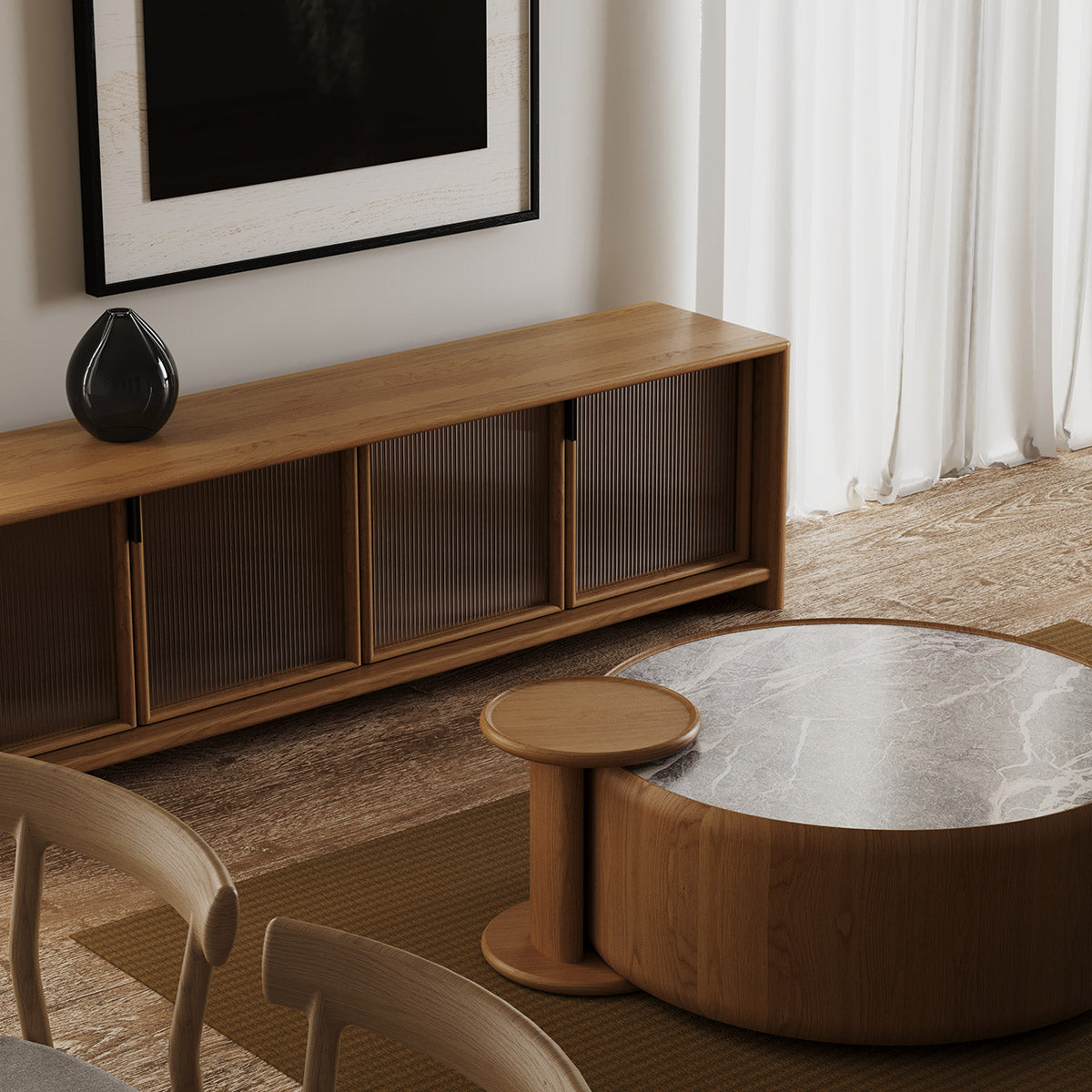 Fletcher Entertainment Unit - Modern TV Stand with Storage for Living Room, Bedroom, Home Theater | Perfect for Organizing Media Devices & Decor