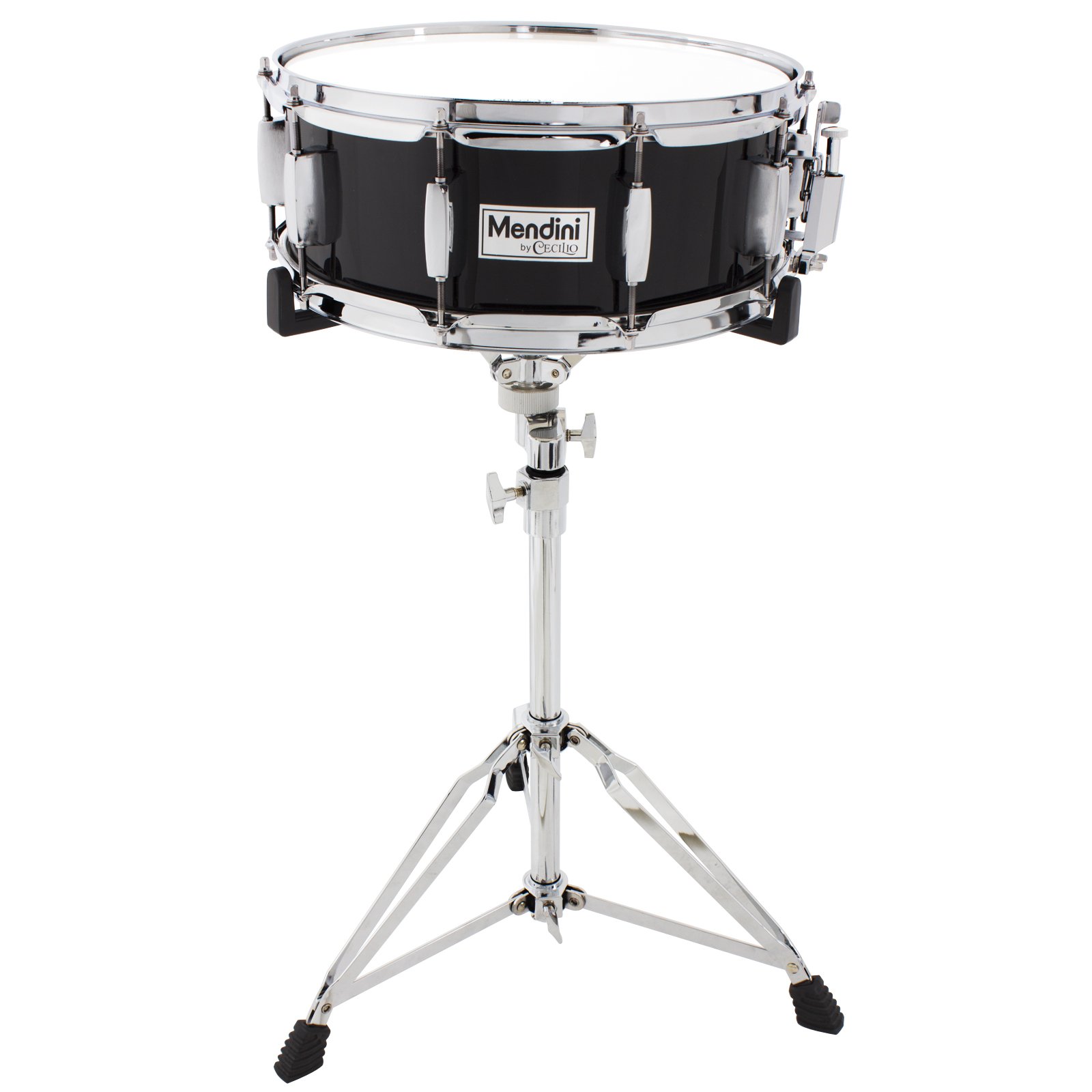 Mendini 14 x 5.5 Inch Black Snare Drum Set with Gig Bag, Drumsticks, Stand & Practice Pad - Perfect for Marching Band, School Students & Beginner Drum Practice - Ideal for Performances, Rehearsals & Home Practice