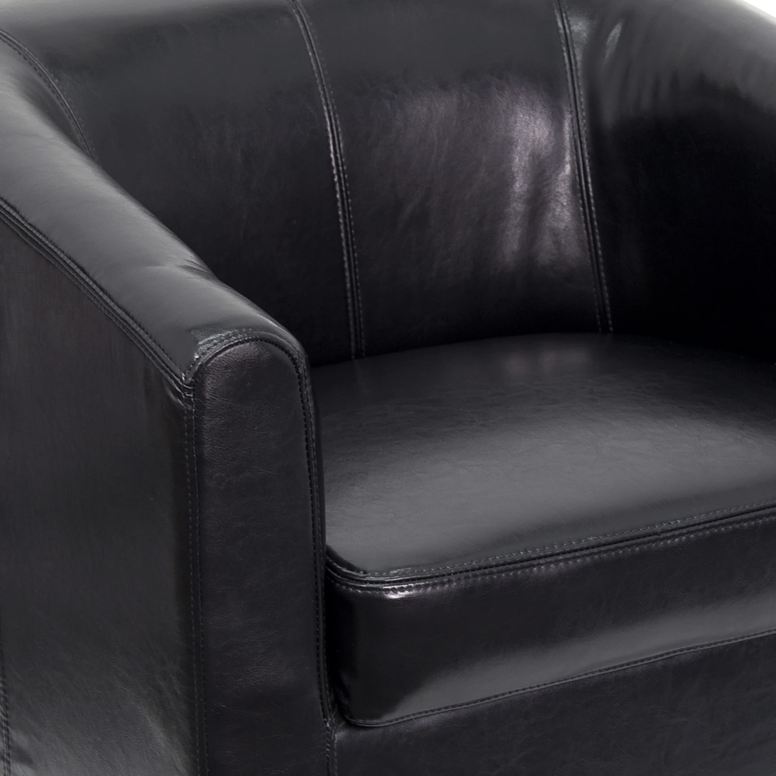 Premium Black LeatherSoft Lounge Chair - Comfortable Modern Recliner for Living Room, Bedroom & Office - Perfect for Relaxing, Reading & Napping