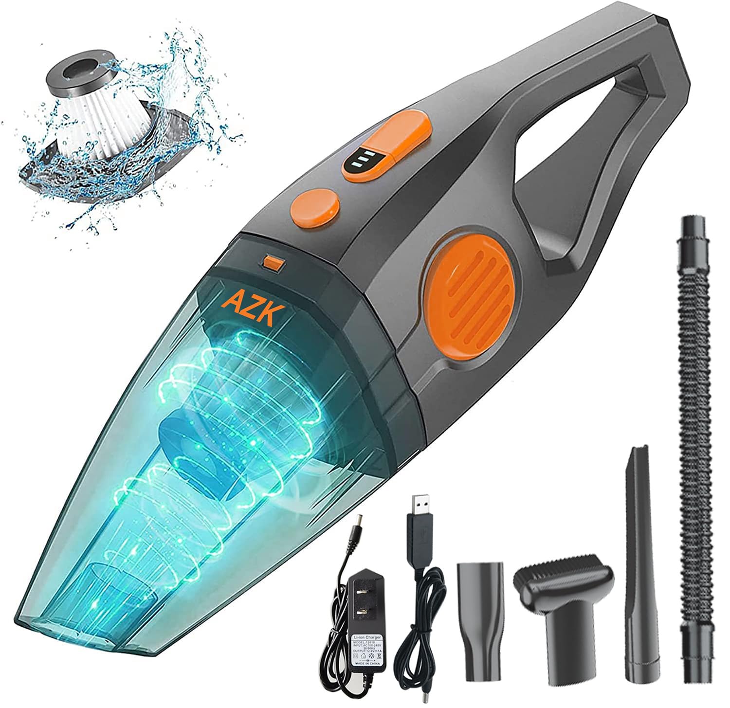 **Upgraded Cordless Handheld Vacuum Cleaner - 12000Pa-17500Pa Powerful Suction, Rechargeable for Car, Home, Office & Pet Hair - Wet & Dry Cleaning - Perfect for Travel, Quick Cleanups & Multi-Surface Use**