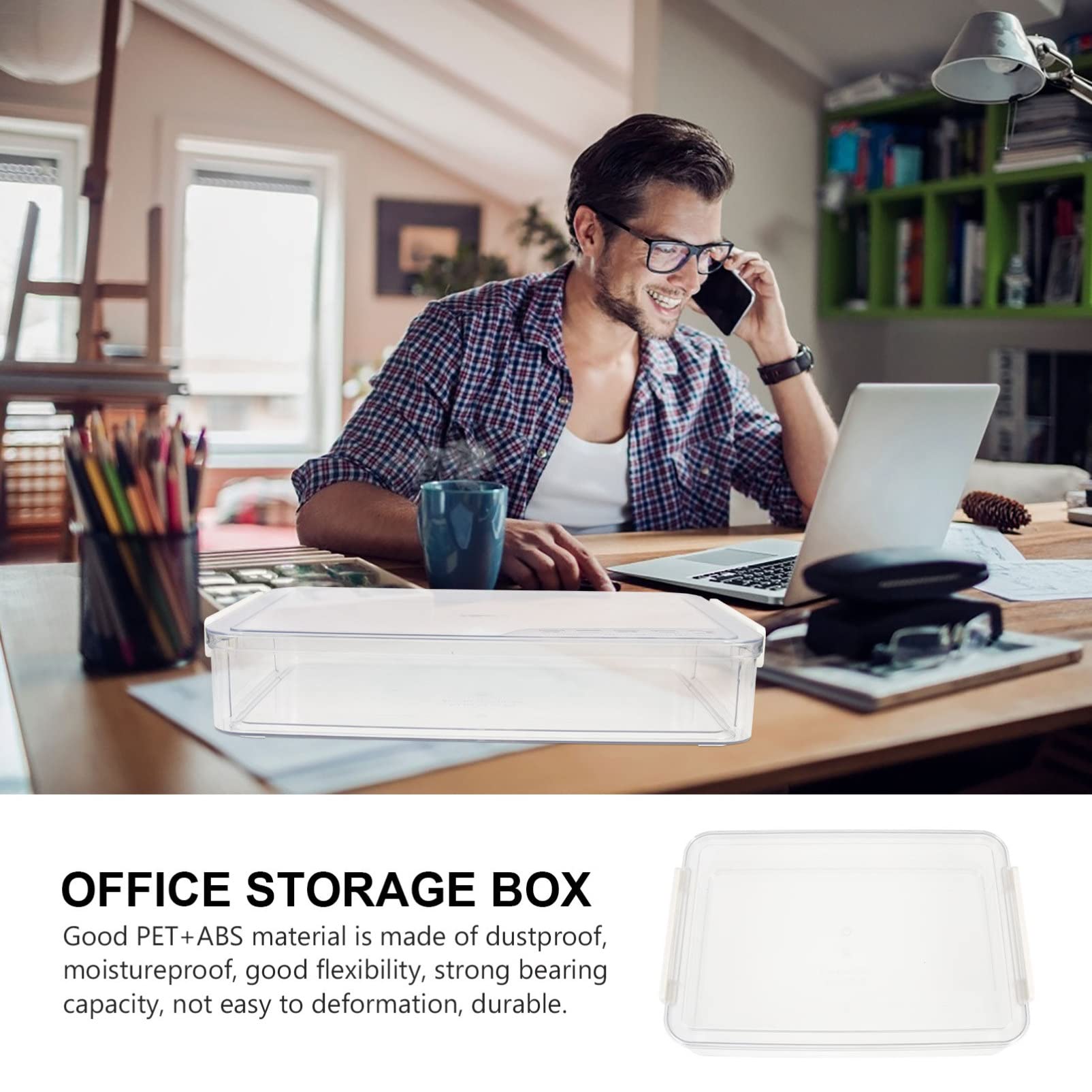 Zerodeko File Storage Box - Home & Office Organizer for Documents, Supplies, and Sundries | Perfect for Desk Organization, Classroom Storage, and Household Clutter Control