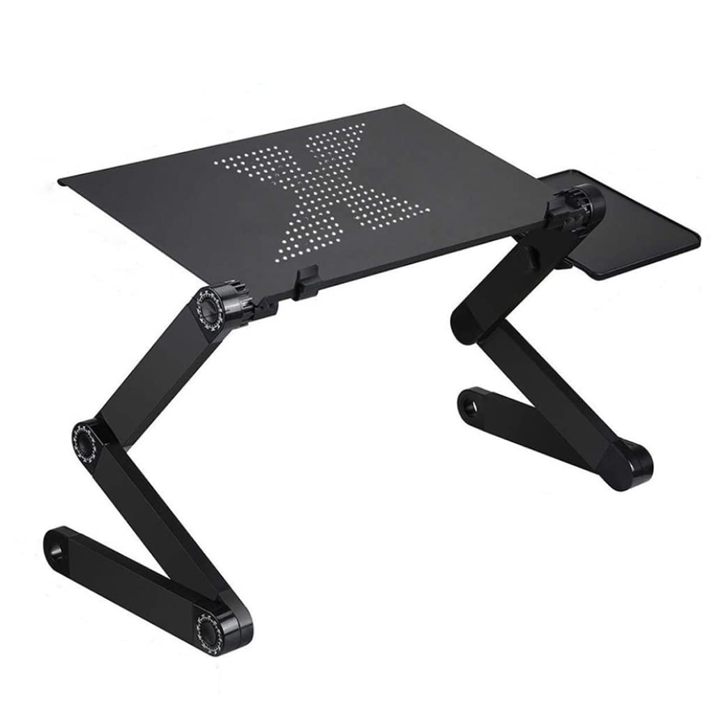 Adjustable Folding Laptop Stand with Mouse Pad - Ergonomic Notebook Desk Stand for Home & Office Workspace - Portable Computer Riser for Better Posture While Working, Studying or Gaming