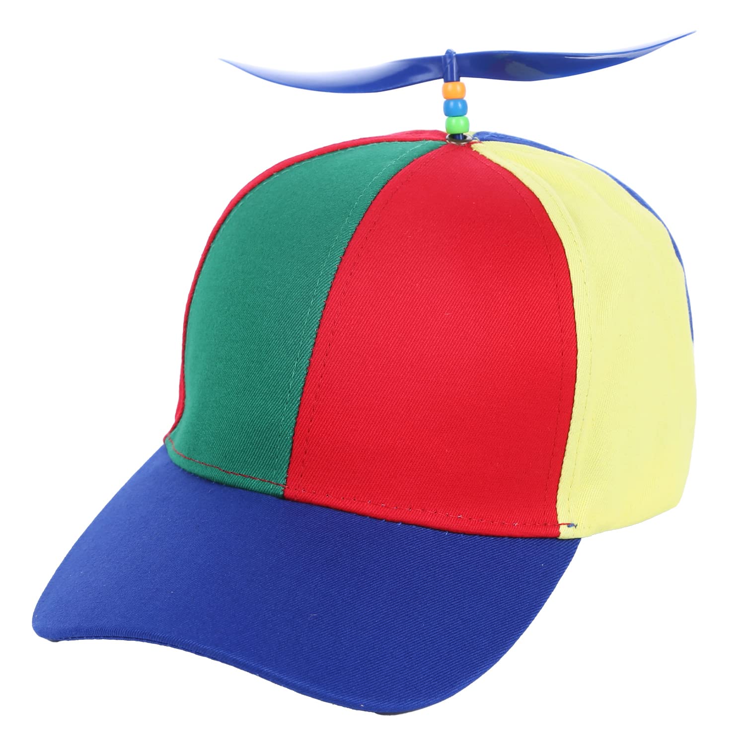 Rainbow Helicopter Propeller Hat - Unisex Polyester Cotton Blend Baseball Cap for Men & Women - Fun Party Hat for Cosplay, Nerdy Events & Costume Parties