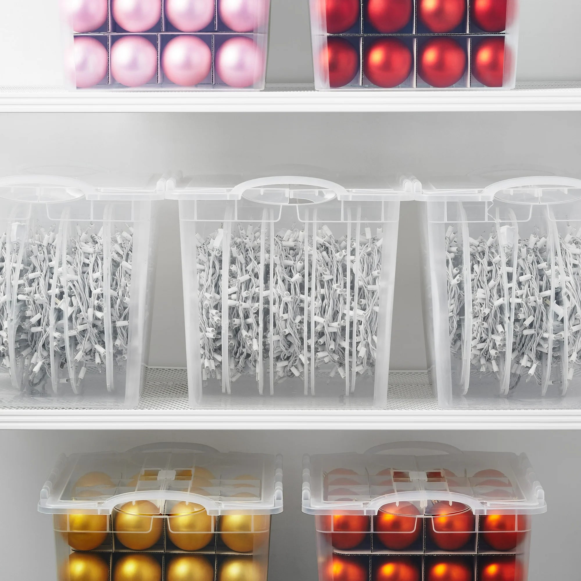 The Home Edit Clear Light Organizer with Hinged Lid - Perfect for Closet, Pantry & Bathroom Storage Organization