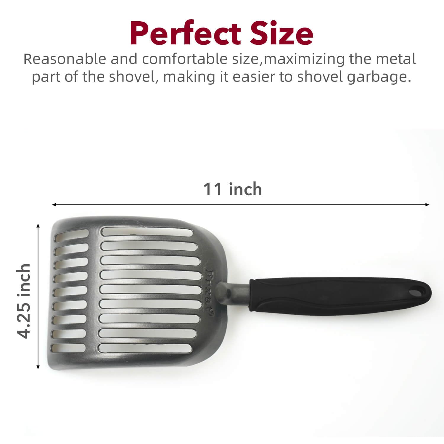 Premium Aluminum Alloy Cat Litter Scoop - Heavy Duty Metal Litter Box Scooper with Long Handle & Deep Shovel | Durable Poop Sifter for Easy Waste Removal | Perfect for Multi-Cat Households & Large Litter Boxes