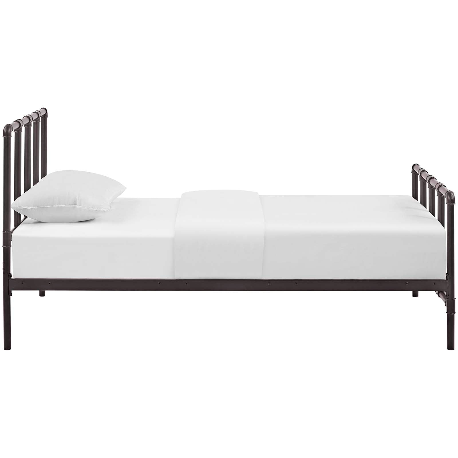 Twin Bed Frame with Headboard - Modern Wooden Platform Bed for Small Spaces - Perfect for Guest Rooms, Kids' Rooms & Apartments