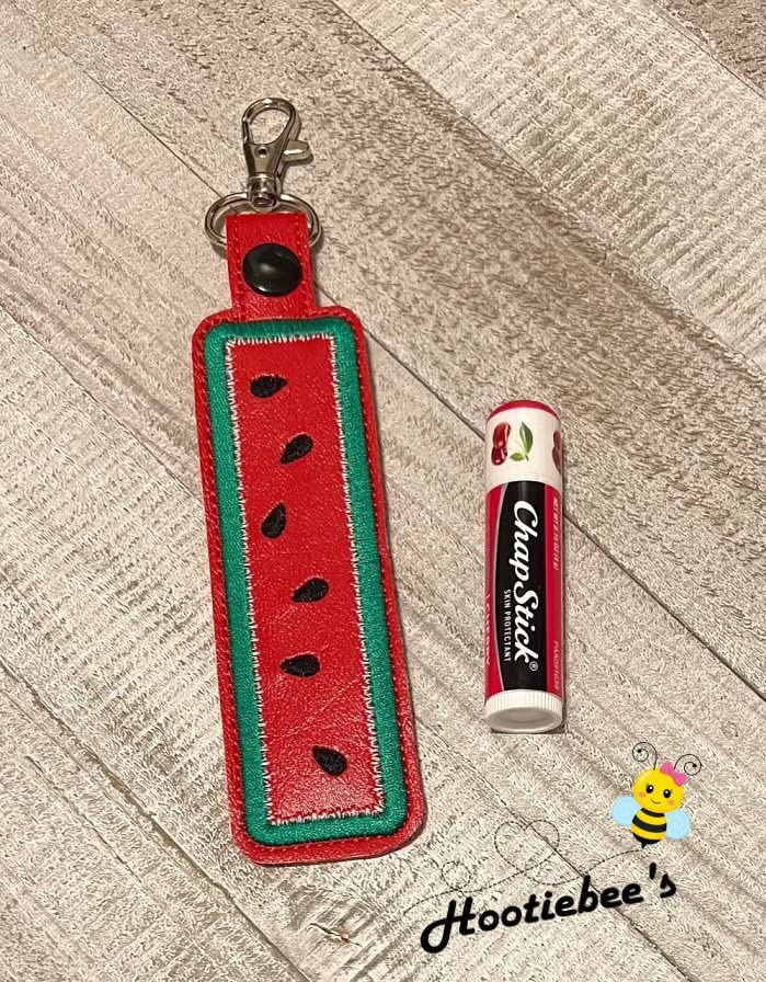 Watermelon Shaped Hand Sanitizer & Lip Balm Holder - Cute Fruit Design for Purse, Backpack, Keychain - Perfect for School, Office, Travel Accessories