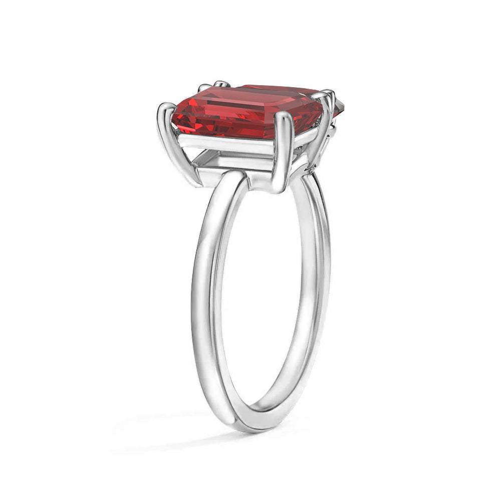 Personalized Toi et Moi Ruby Birthstone Ring for Women - Custom Anniversary, Engagement & Wedding Jewelry Gift - Perfect for Romantic Occasions & Special Celebrations