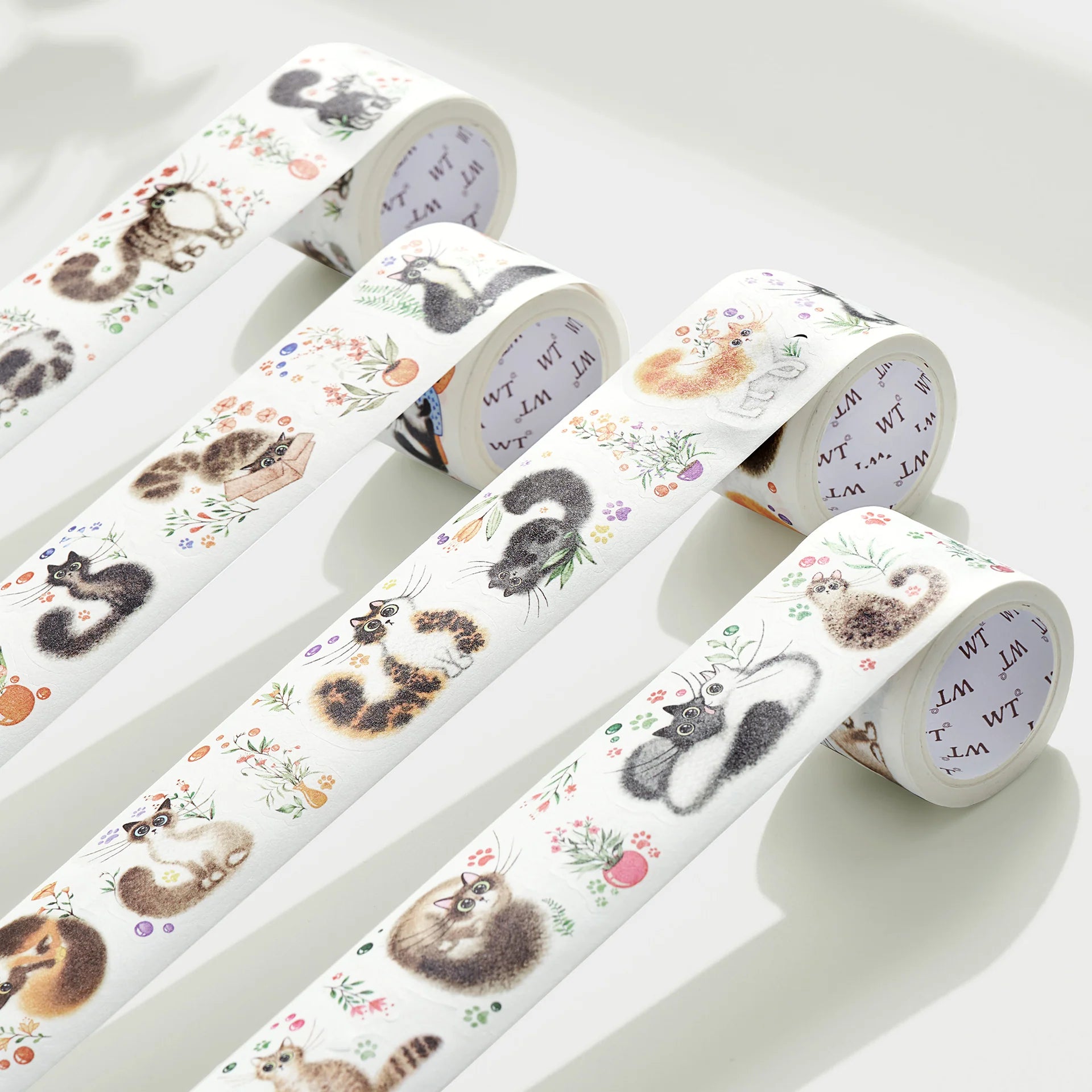 Cat Mood Washi Tape Sticker Set - 50pcs Cute Cat Pattern Decorative Tape for Scrapbooking, Journaling, DIY Crafts - Perfect for Bullet Journals, Gift Wrapping & Home Decor
