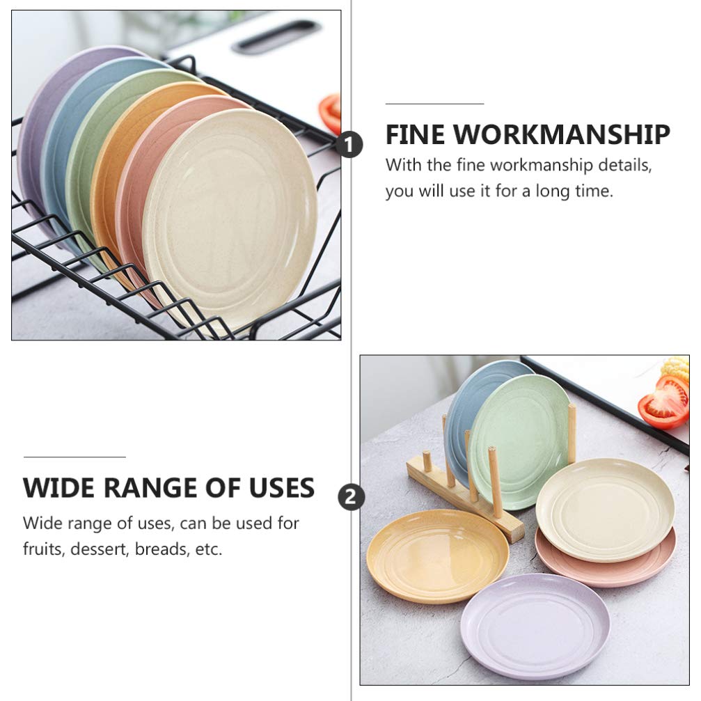Eco-Friendly Wheat Straw Dinner Plates - 6pcs Safe Tableware for Home & Parties