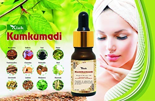 Ganga Ayurveda Kumkumadi Massage Oil with Saffron - Skin Brightening, Pigmentation Reduction & Even Tone Treatment | Anti-Allergy Face & Body Care for Glowing Skin | Perfect for Daily Massage & Nighttime Skincare Routine