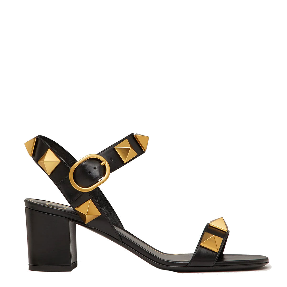 Roman Stud 2 Strap Block Heels 60mm - Women's Chunky High Heel Sandals for Party & Night Out | Comfortable Dress Shoes for Weddings, Dates & Special Occasions