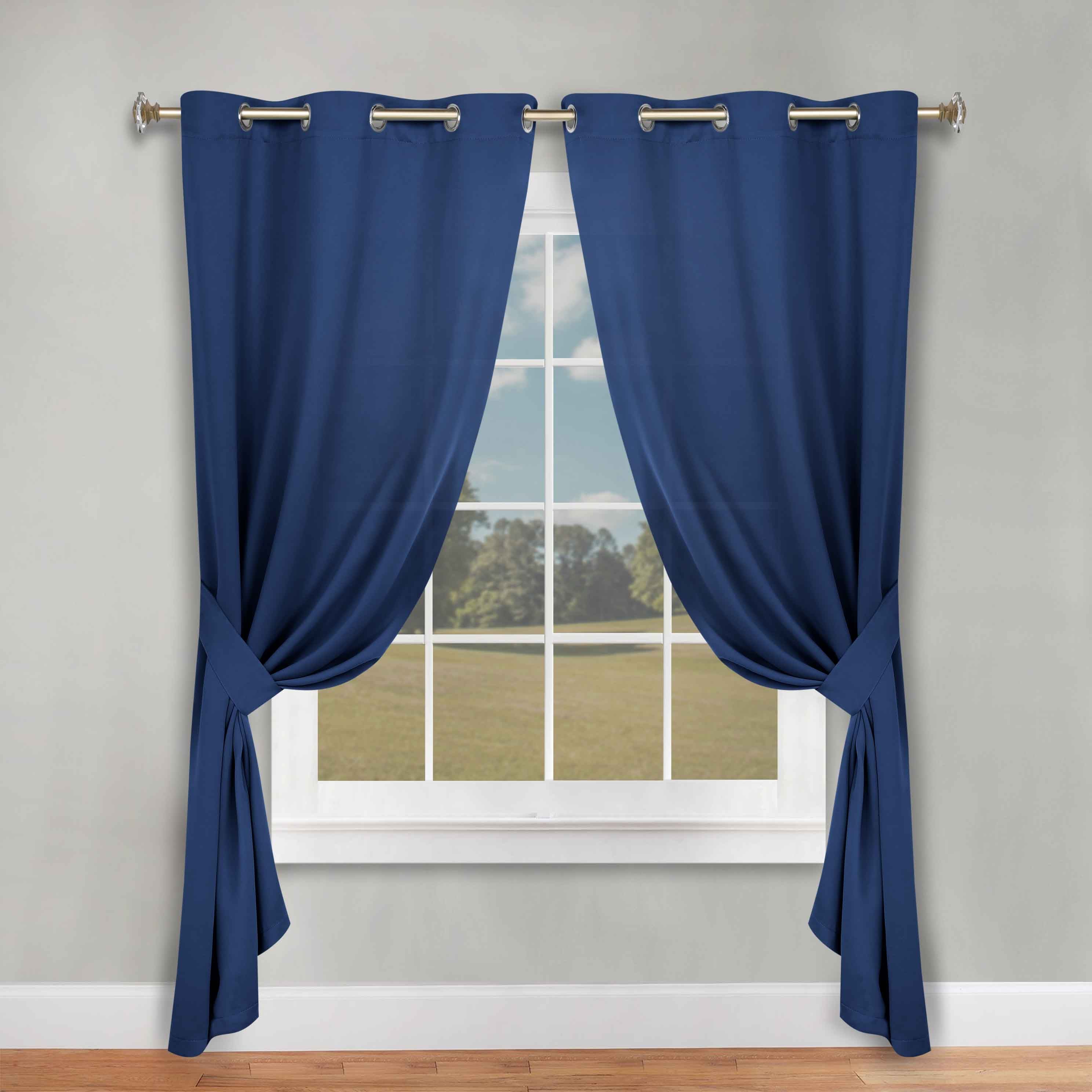 Machine Washable Blackout Curtains Set of 2 - Solid Color Room Darkening Window Drapes for Bedroom & Living Room - Noise Reducing & Thermal Insulated for Better Sleep