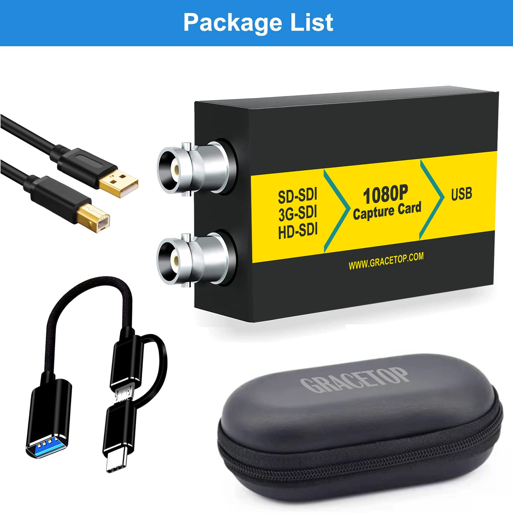 SDI Capture Card 1080P with Loopout for Live Streaming & Gaming