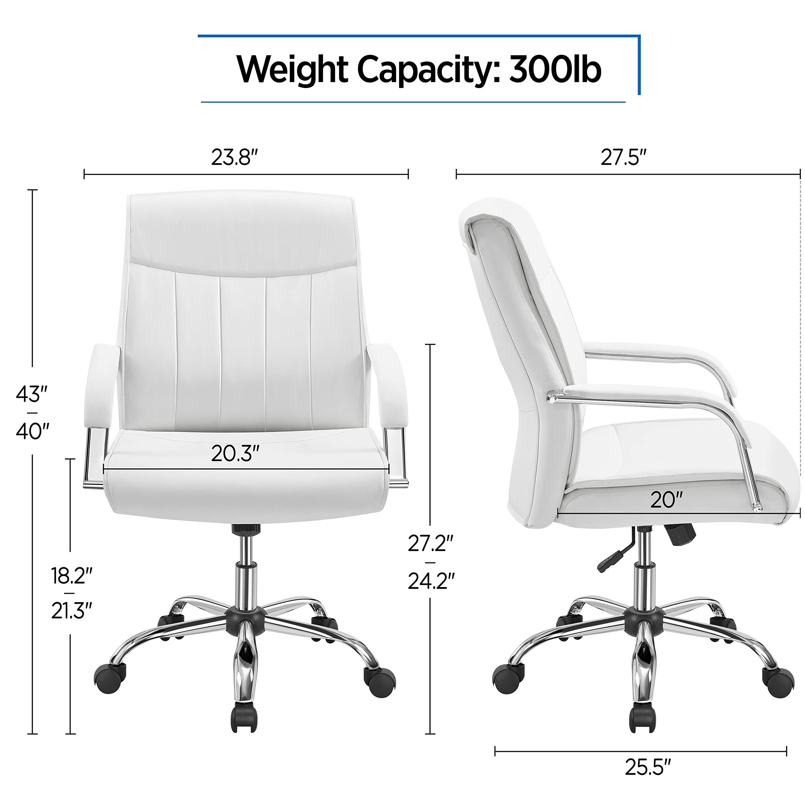 Yaheetech Ergonomic Office Chair - Adjustable Swivel Rolling Desk Chair with Lumbar Support & Headrest - Perfect for Home Office, Gaming, and Workspace Comfort