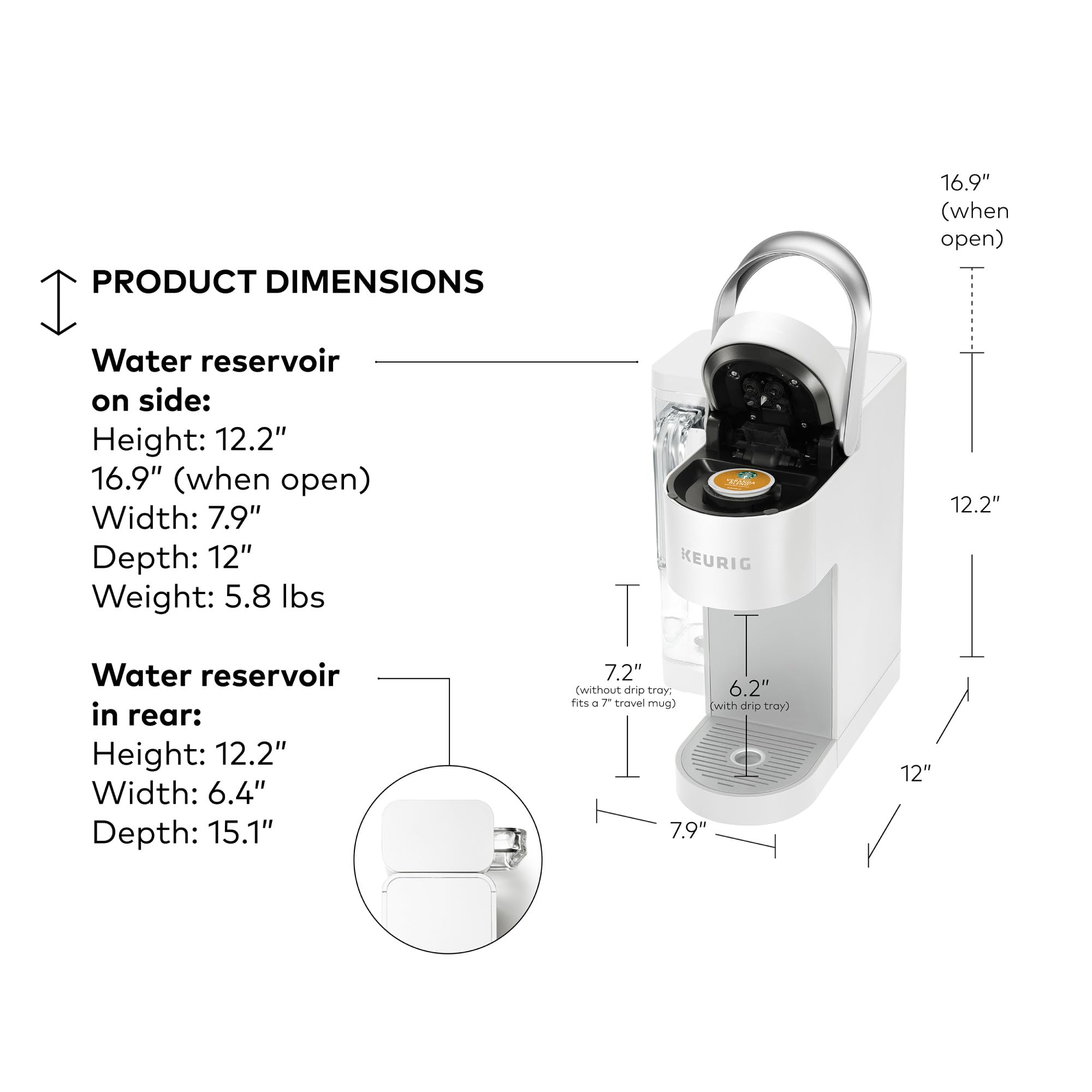 Keurig K-Supreme SMART WiFi Single Serve Coffee Maker - 4 Brew Sizes, 66oz Removable Water Reservoir, Alexa Compatible, White - Perfect for Home, Office & Kitchen Use