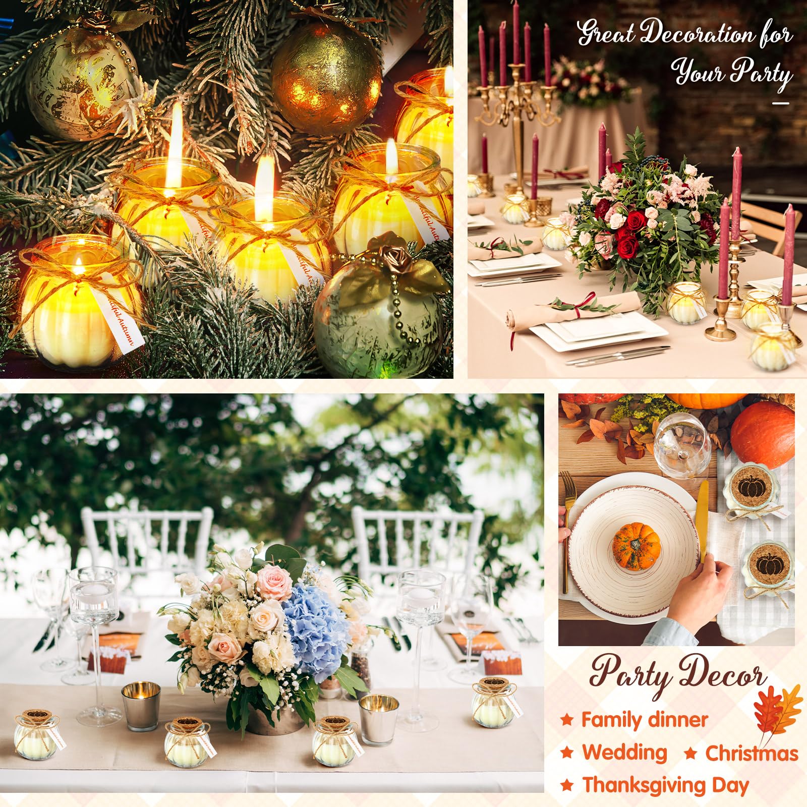 12 Pack Pumpkin Candles - 5oz Scented Fall Decor for Halloween & Thanksgiving