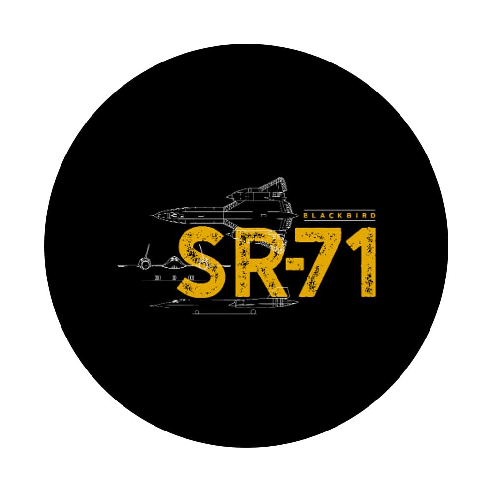 SR-71 Blackbird Air Force Military Jet PopSockets Standard PopGrip - Swappable Phone Grip & Stand for Phones, Tablets - Perfect for Aviation Enthusiasts & Military Collectors
