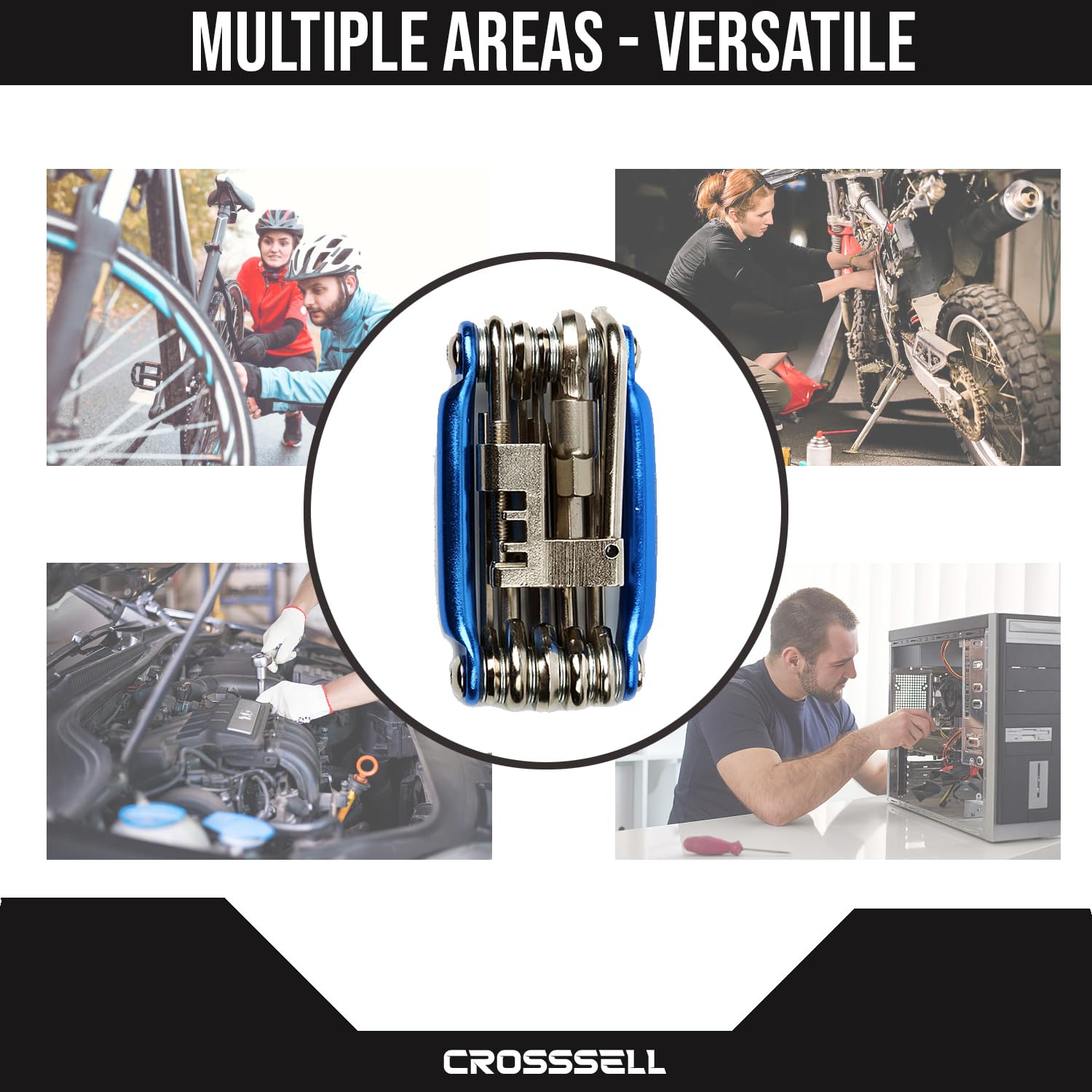 **Professional Bike Tool Kit - 18-in-1 Multi-Tool for MTB & Mountain Bike Repair - Durable & Portable Cycling Accessories (Blue) - Perfect for Trail Rides, Commuting & Emergency Roadside Repairs**