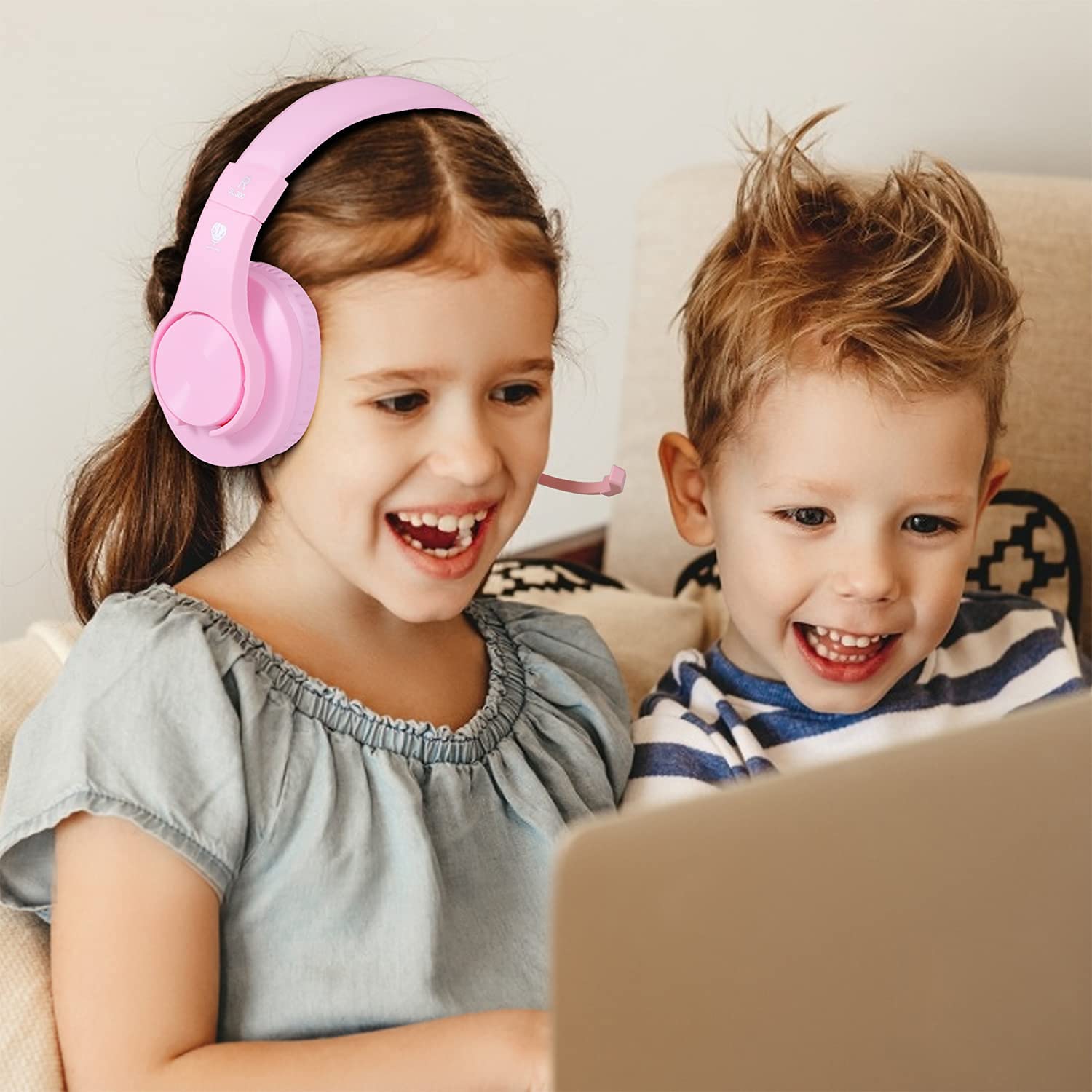Best Gaming Headset for PS5, PS4, Xbox, PC & Nintendo Switch - Wired Pink Headphones with Microphone for Kids - Perfect for Online Classes, Gaming & Remote Learning