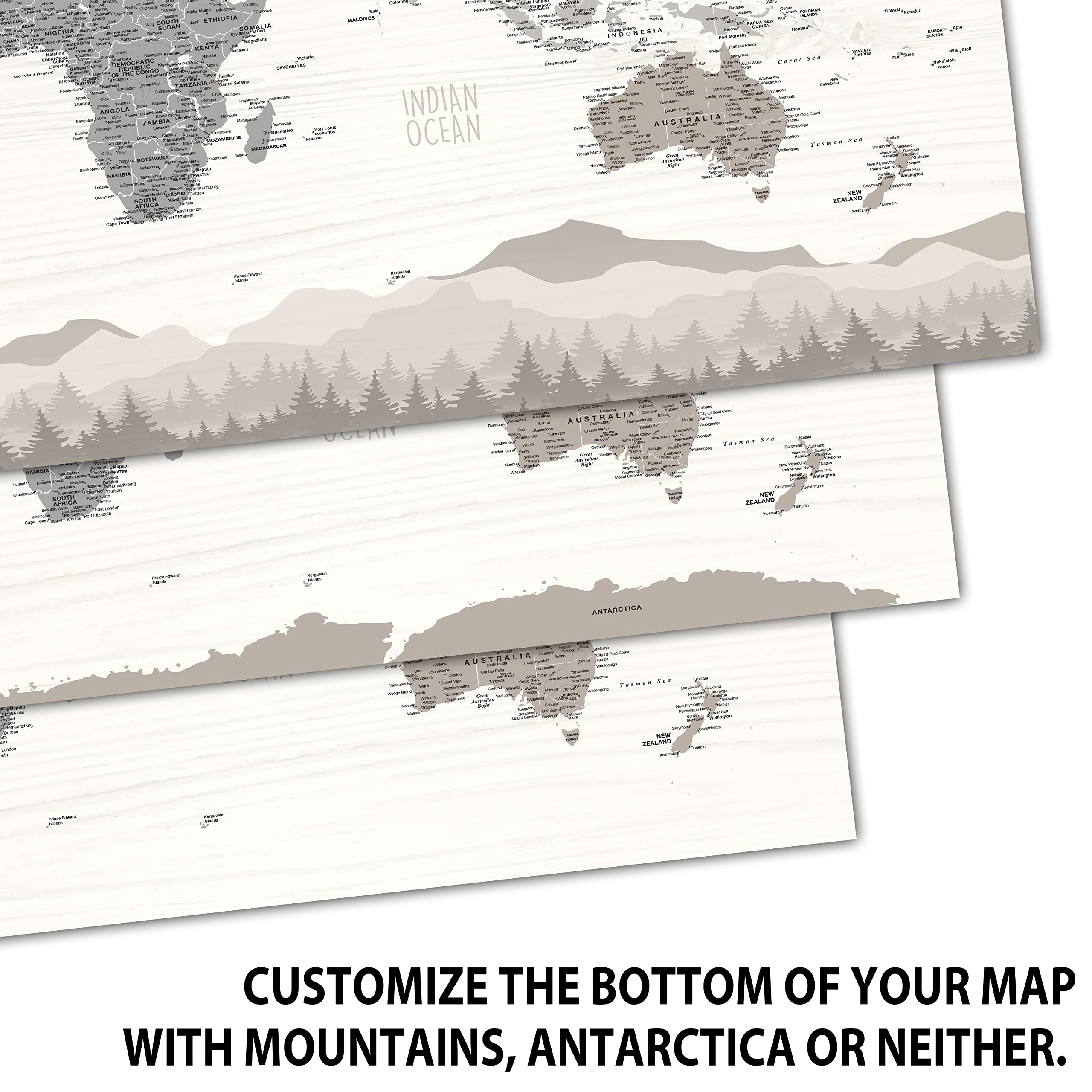 Personalized Farmhouse Push Pin World Map on Canvas - 3 Sizes with Travel Pins Included - Custom Travel Tracker for Home & Office Decor - Perfect Gift for Travel Lovers & Adventurers - Mark Your Journeys in Style