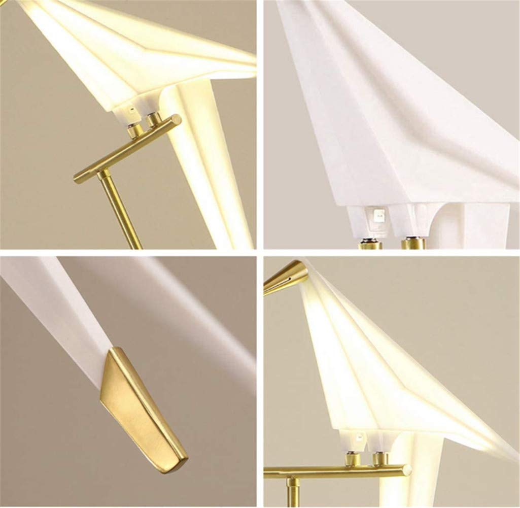 72 Inch Modern LED Paper Crane Bird Floor Lamp with PVC Lampshade & Metal Base - Elegant Lighting for Bedroom, Living Room, Dining Room, Study or Loft Decor (One Bird Design) - Perfect for Creating a Cozy Ambiance and Artistic Focal Point