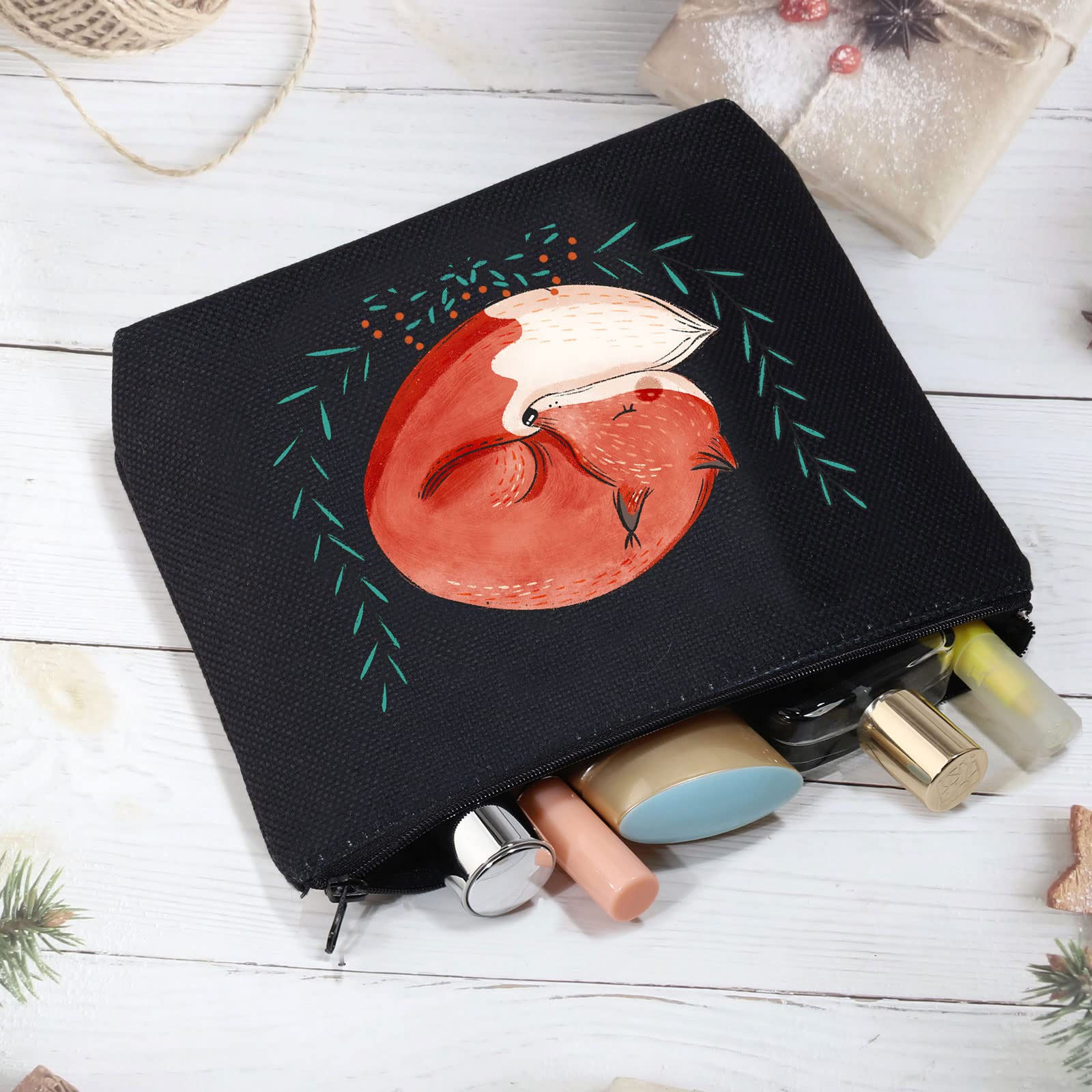 Cute Fox Makeup Bag for Women - Fox Lovers Cosmetic Travel Organizer with Zipper Pouch - Perfect Gift for Animal Lovers & Toiletry Storage (Fox Pattern)