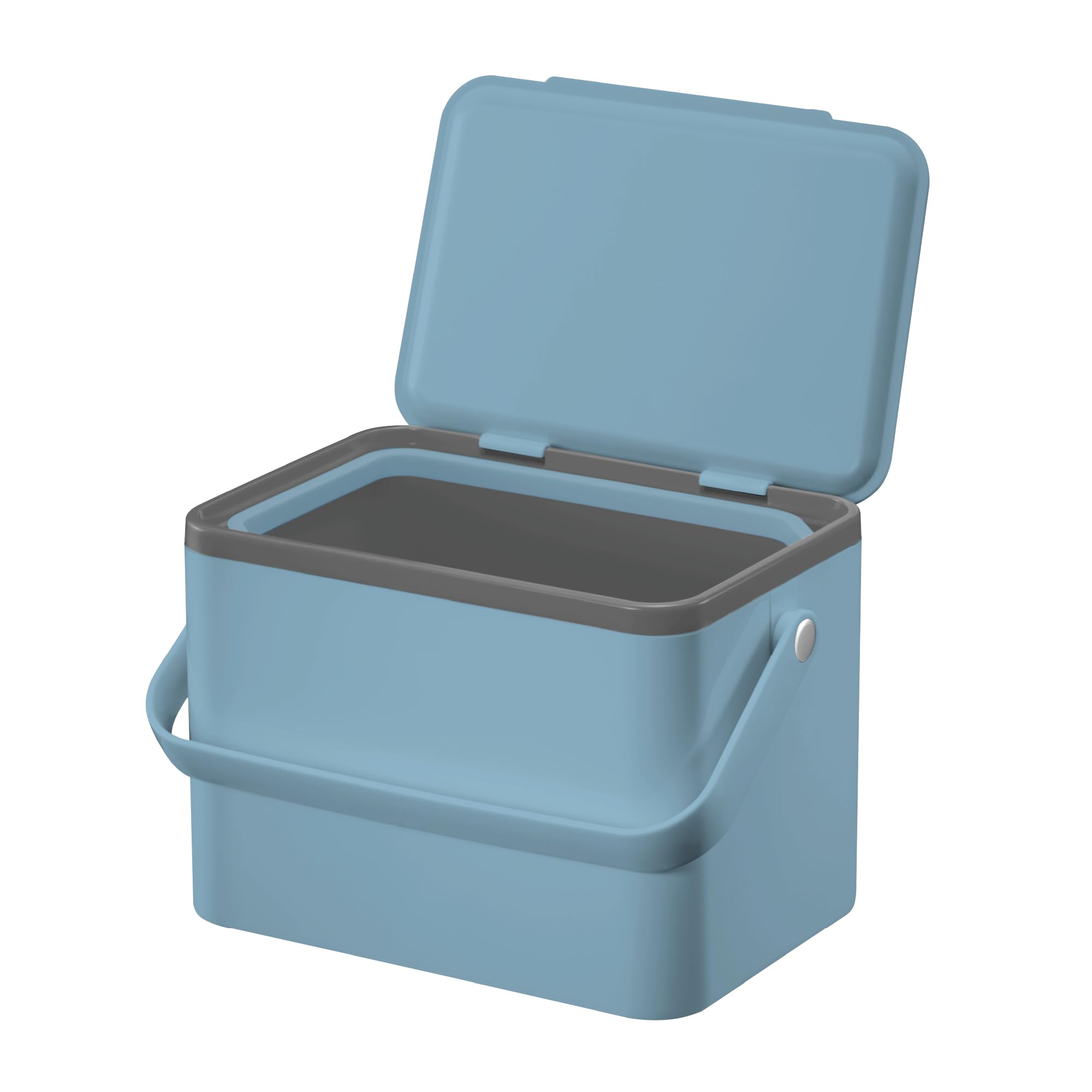 EKO 4L Titanium Blue Food Waste Compost Bin for Kitchen Countertop | Eco-Friendly Compost Caddy | Perfect for Organic Waste Recycling & Small Space Composting