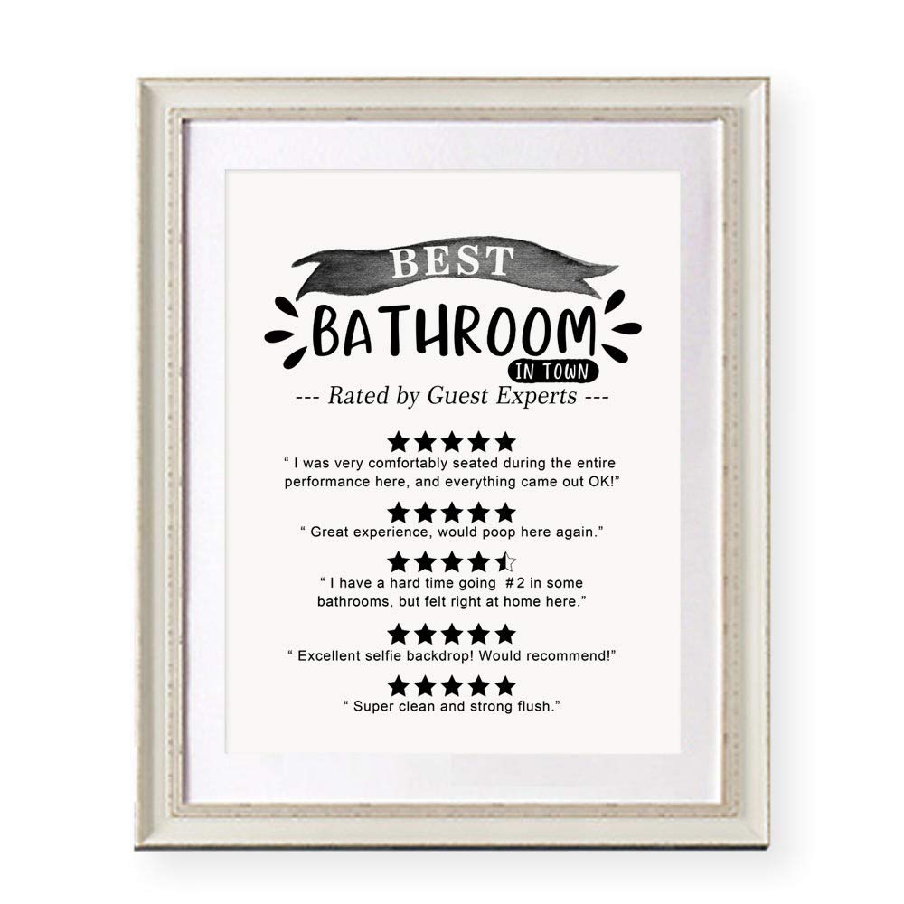 Funny Bathroom Wall Decor - 8x10 Inch Quote for Home & Office
