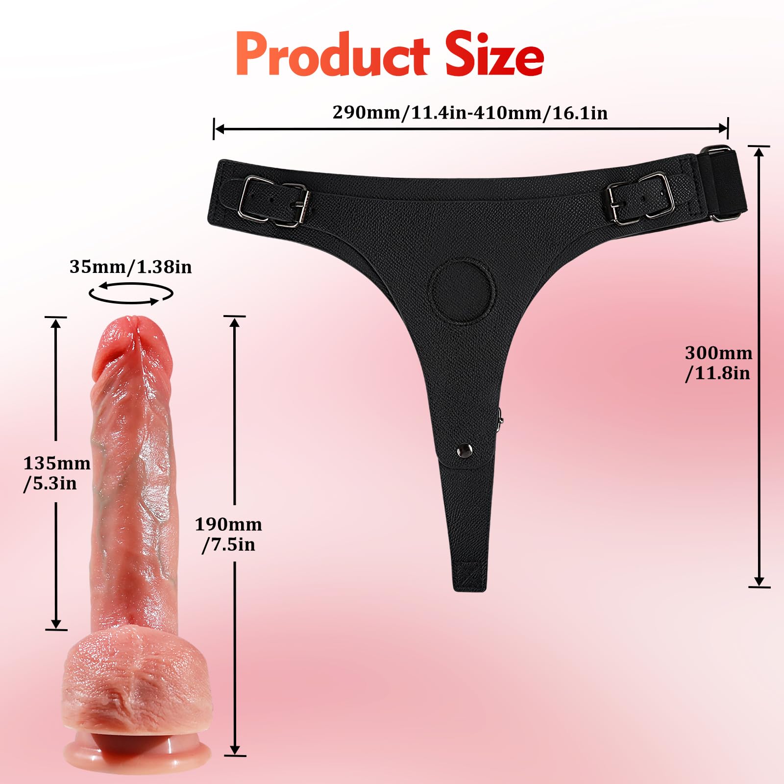 Premium Adjustable Leather Strap-On Harness Dildo for Couples - Realistic Adult Sex Toy with Soft Waist & Thigh Straps for Lesbian, Gay & Straight Couples - Perfect for Vaginal, Anal Play & Pegging - Great for Role Play & Spicing Up Your Sex Life