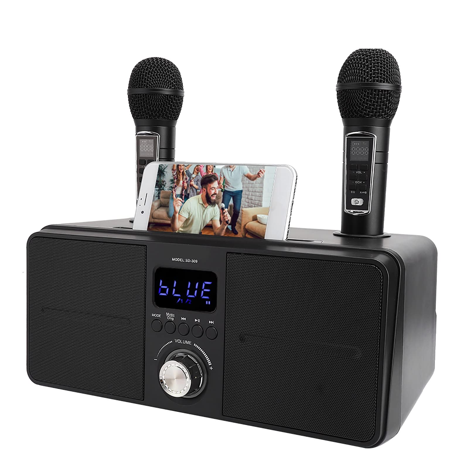 Wireless Bluetooth Karaoke Machine with Microphone - Portable Speaker for Home Parties, Singing, Live Audio & Disco Fun - Perfect for Family Gatherings & Entertainment (Black)