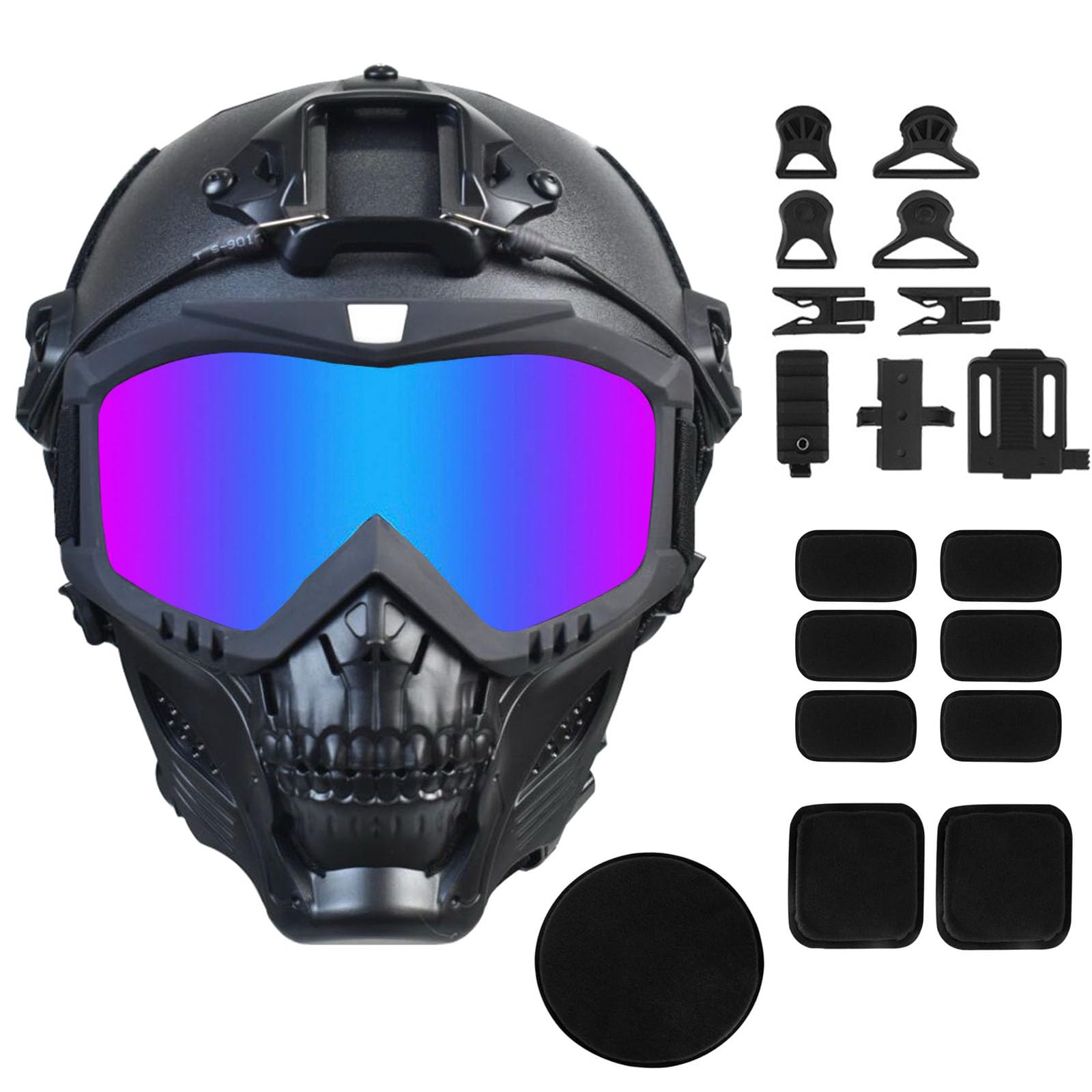 Tactical Airsoft Full Face Mask with Anti-Fog Goggles & Adjustable Helmet - Protective Gear for Adults & Teens | Perfect for Airsoft Battles, Paintball Games & Outdoor Sports