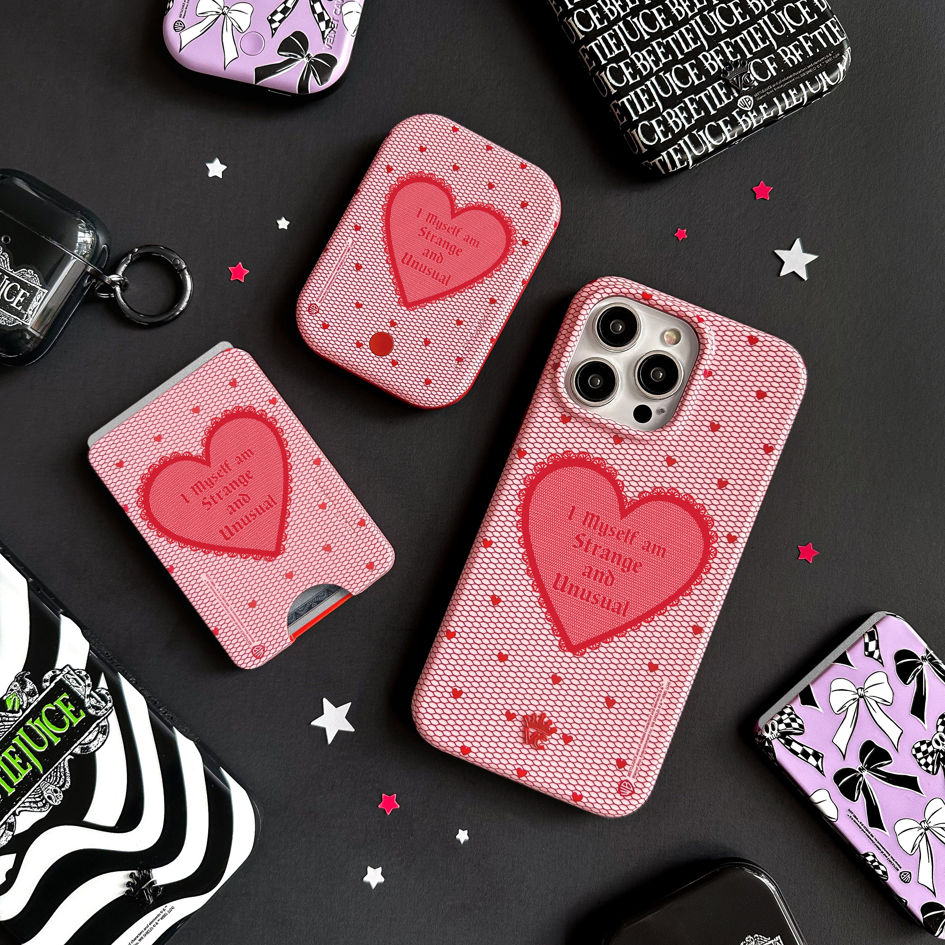 Beetlejuice Strange and Unusual MagSafe Wallet for iPhone - Gothic Horror Inspired Slim Card Holder for Cash & Credit Cards - Perfect for Halloween, Cosplay, and Movie Fans