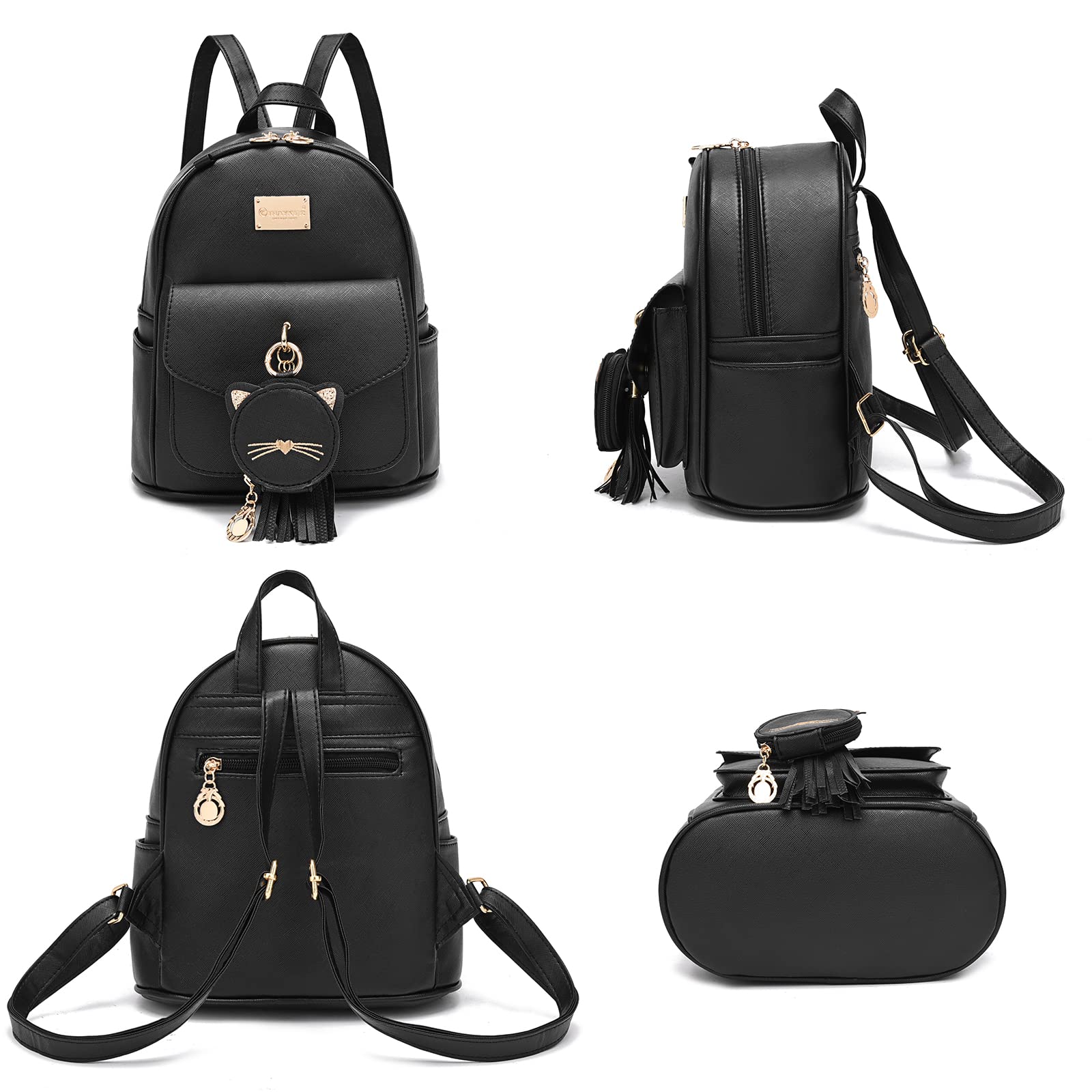 **IHayner Girls Fashion Mini Leather Backpack Purse for Women & Teens - Stylish Small Backpack with Coin Purse - Perfect for School, Travel & Daily Use**
